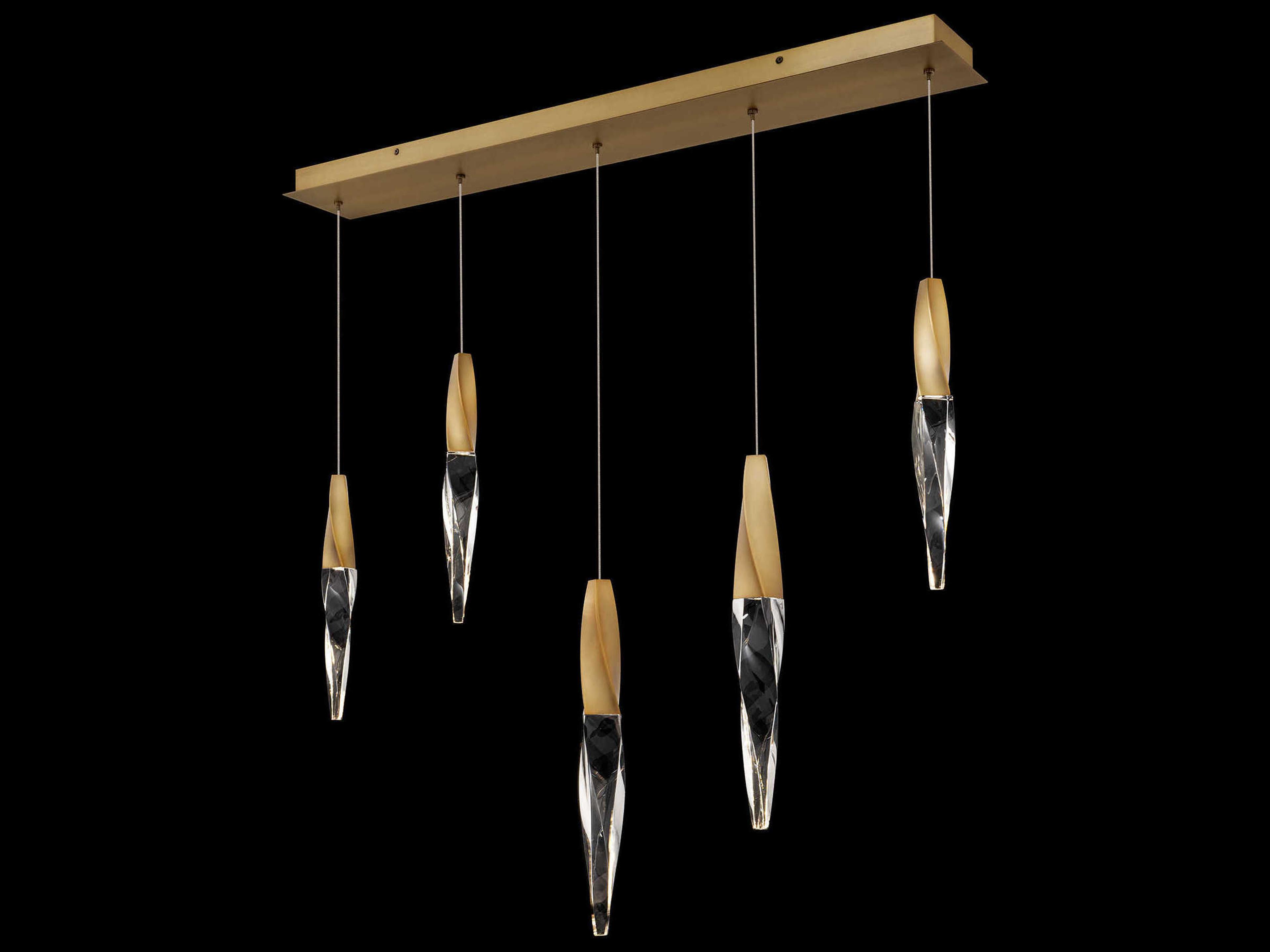 Schonbek Kindjal 5-Light Aged Brass Linear Island Pendant