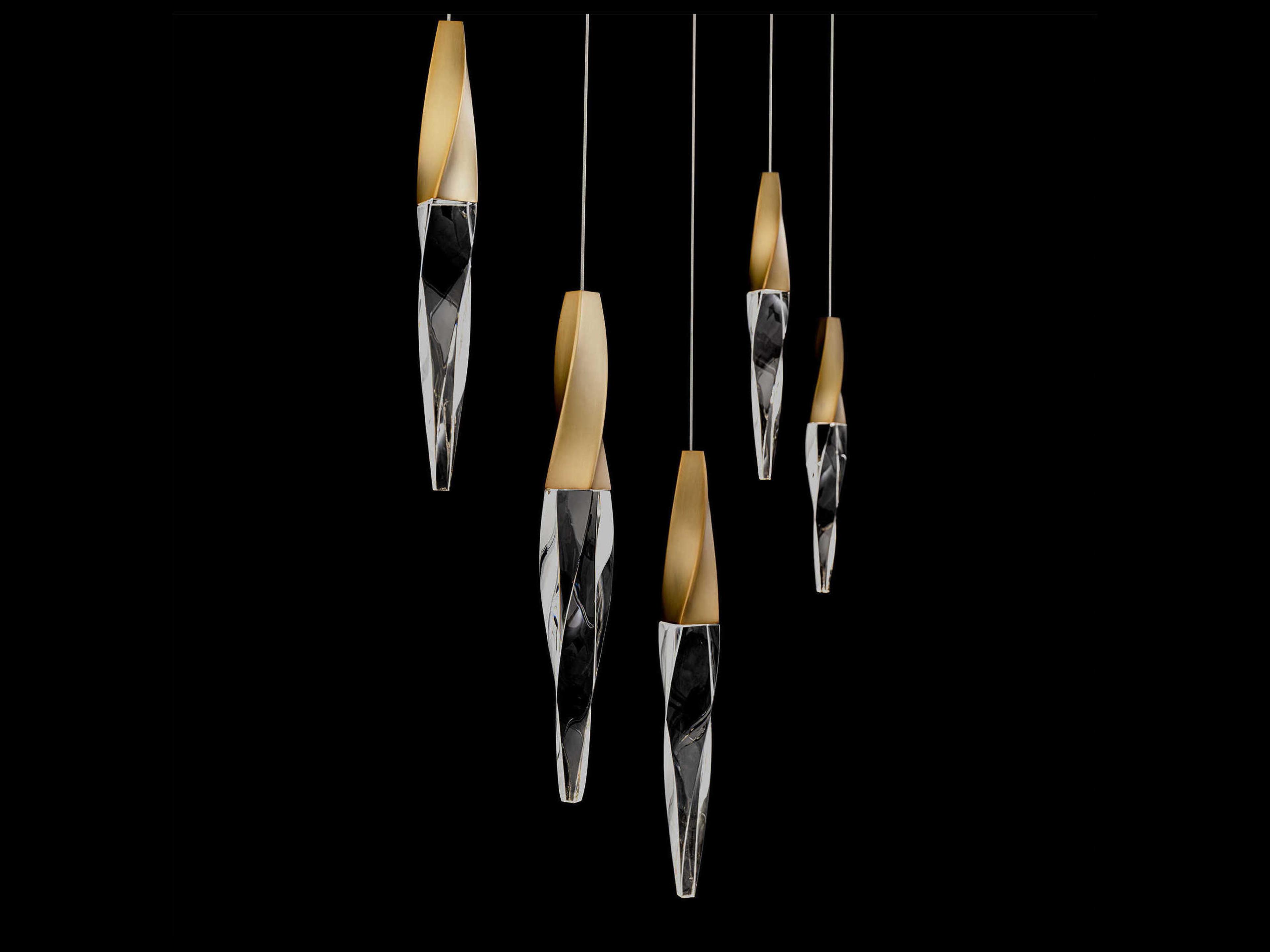 Schonbek Kindjal 5-Light Aged Brass Linear Island Pendant