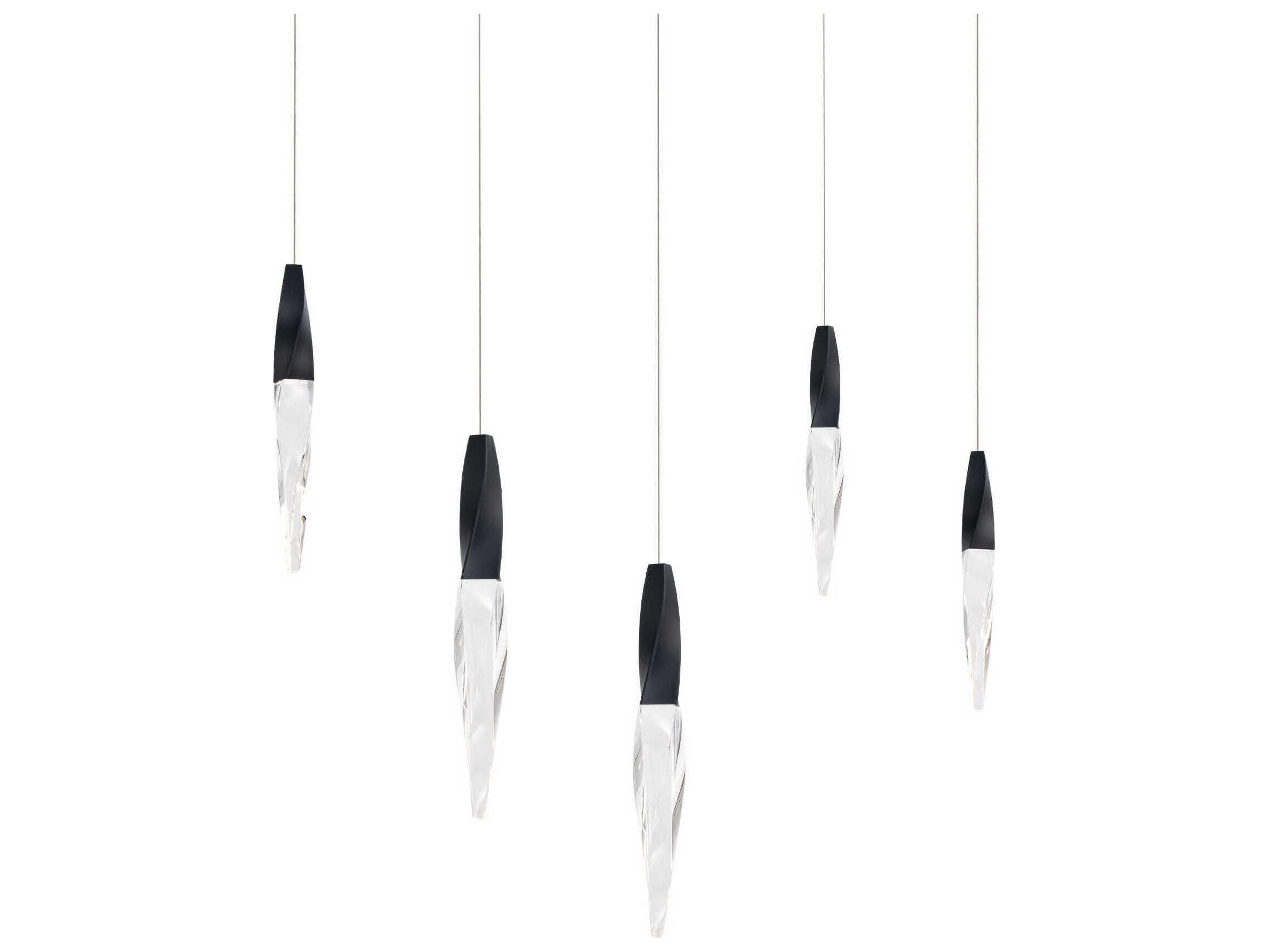 Kindjal 5-Light Black Linear Island Pendant