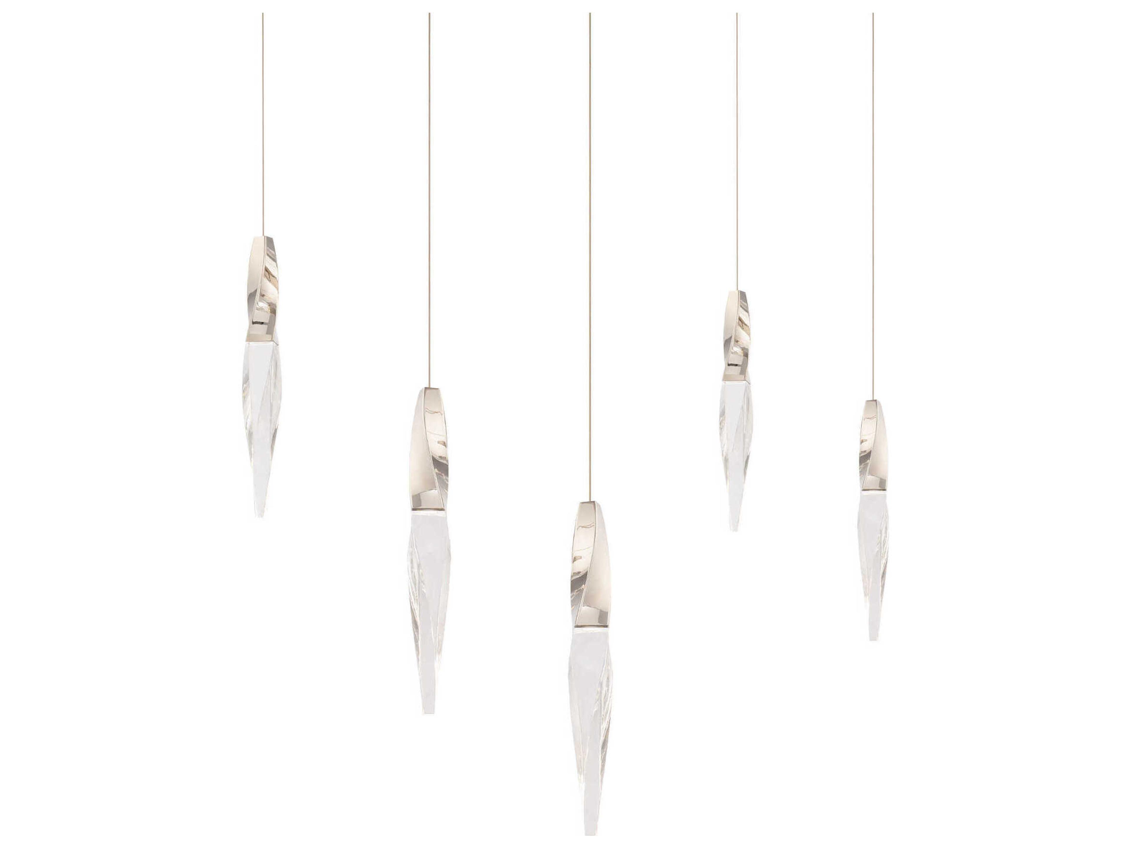 Kindjal 5-Light Polished Nickel Linear Island Pendant