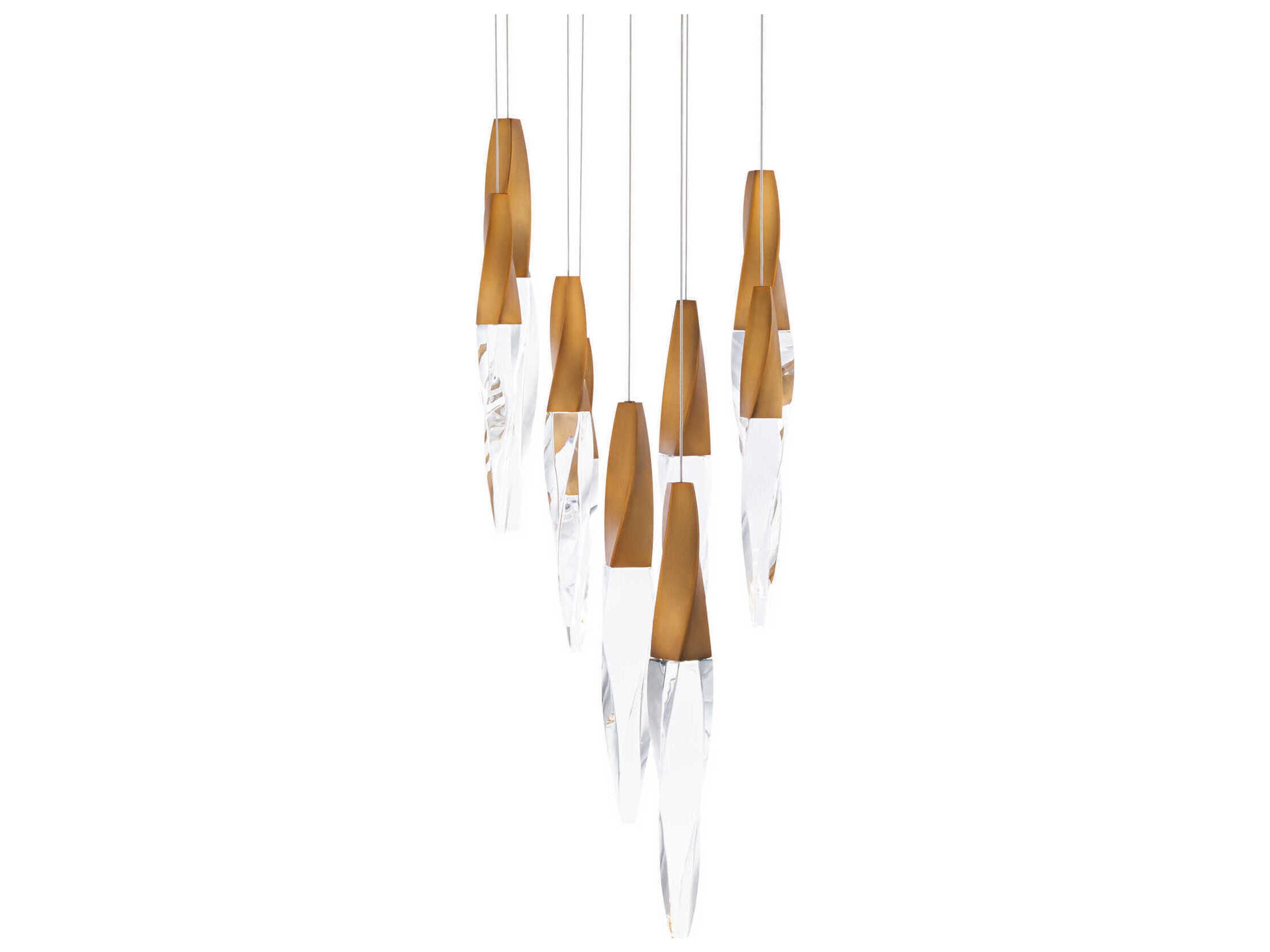 Kindjal 9-Light Aged Brass Linear Pendant