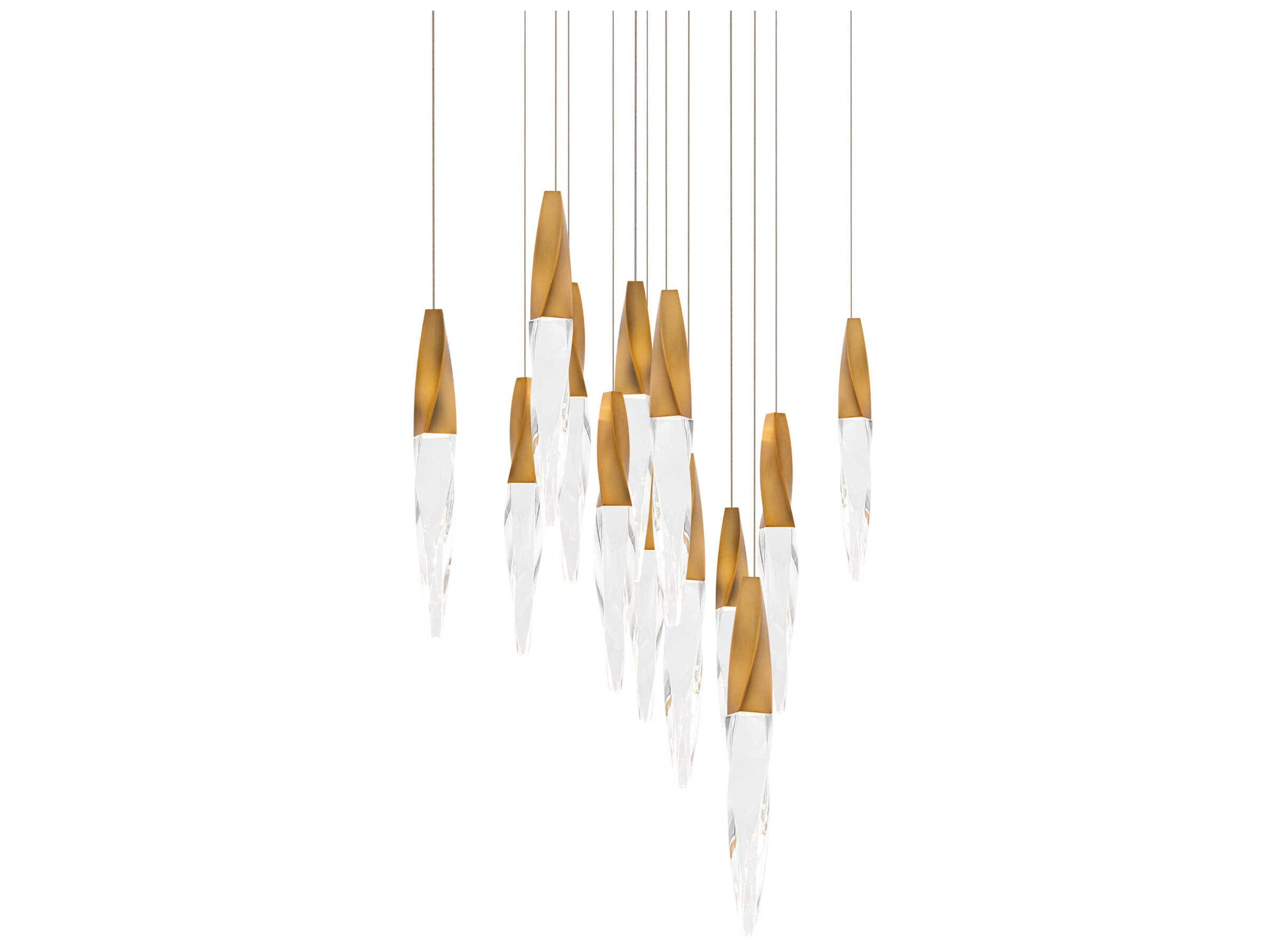 Kindjal 13-Light Aged Brass Linear Pendant