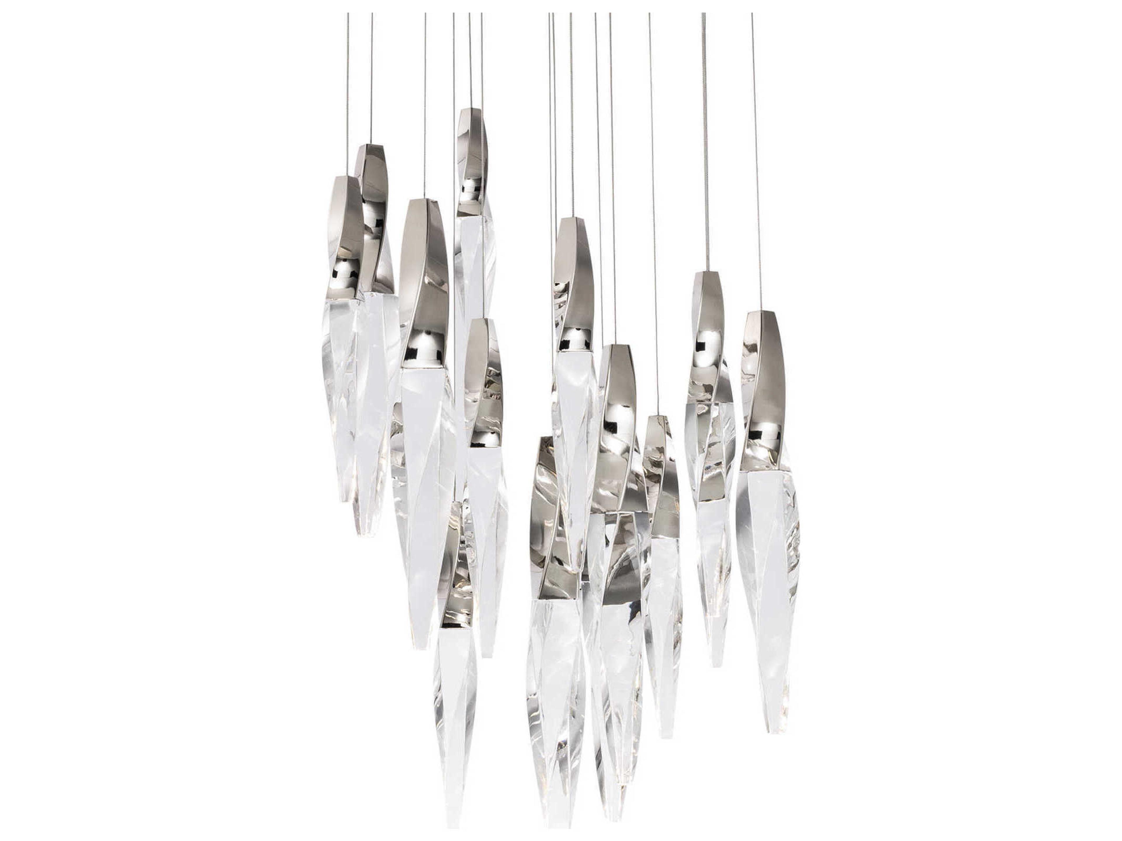 Kindjal 15-Light Polished Nickel Linear Pendant