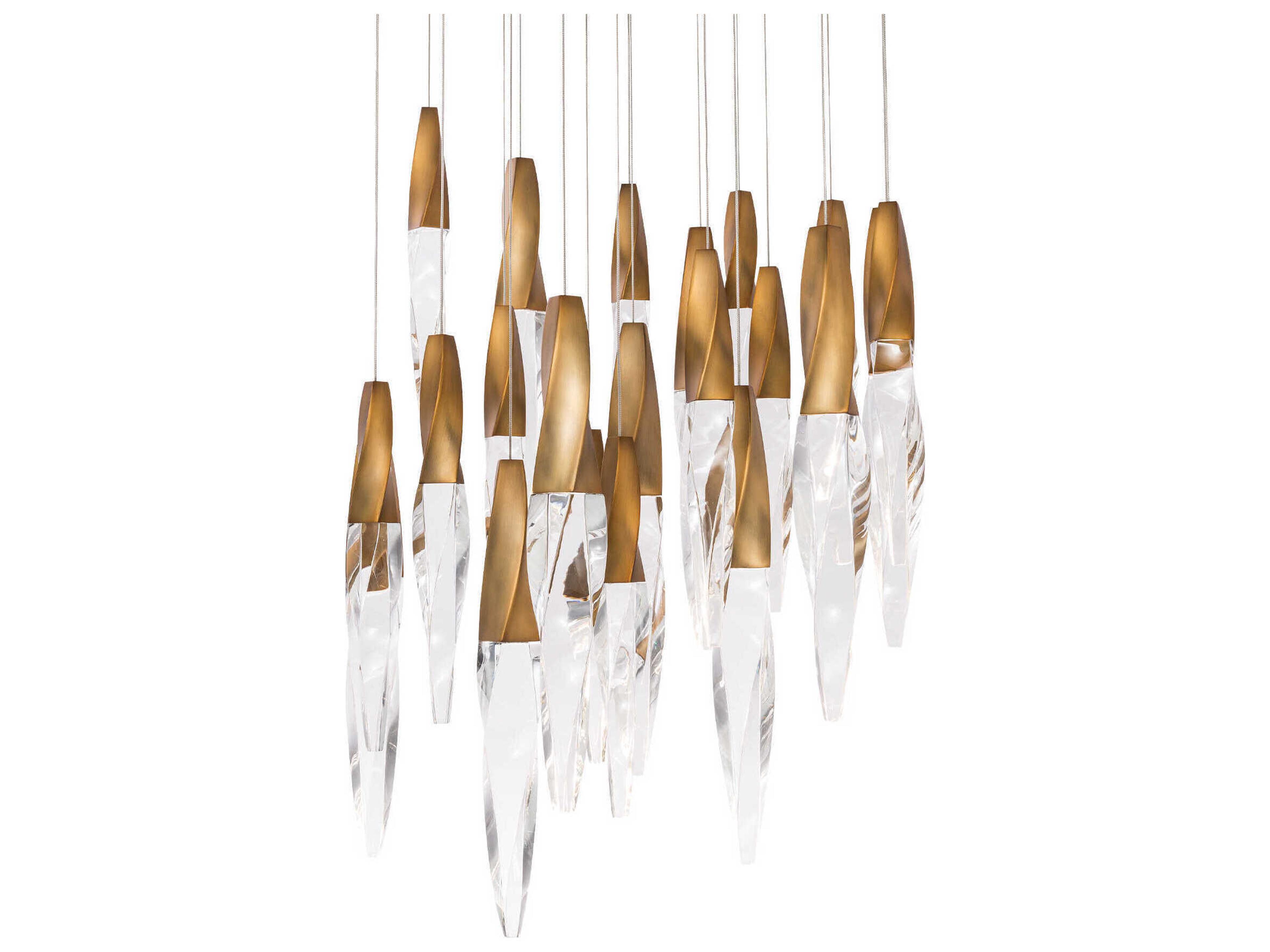 Kindjal 21-Light Aged Brass Linear Pendant