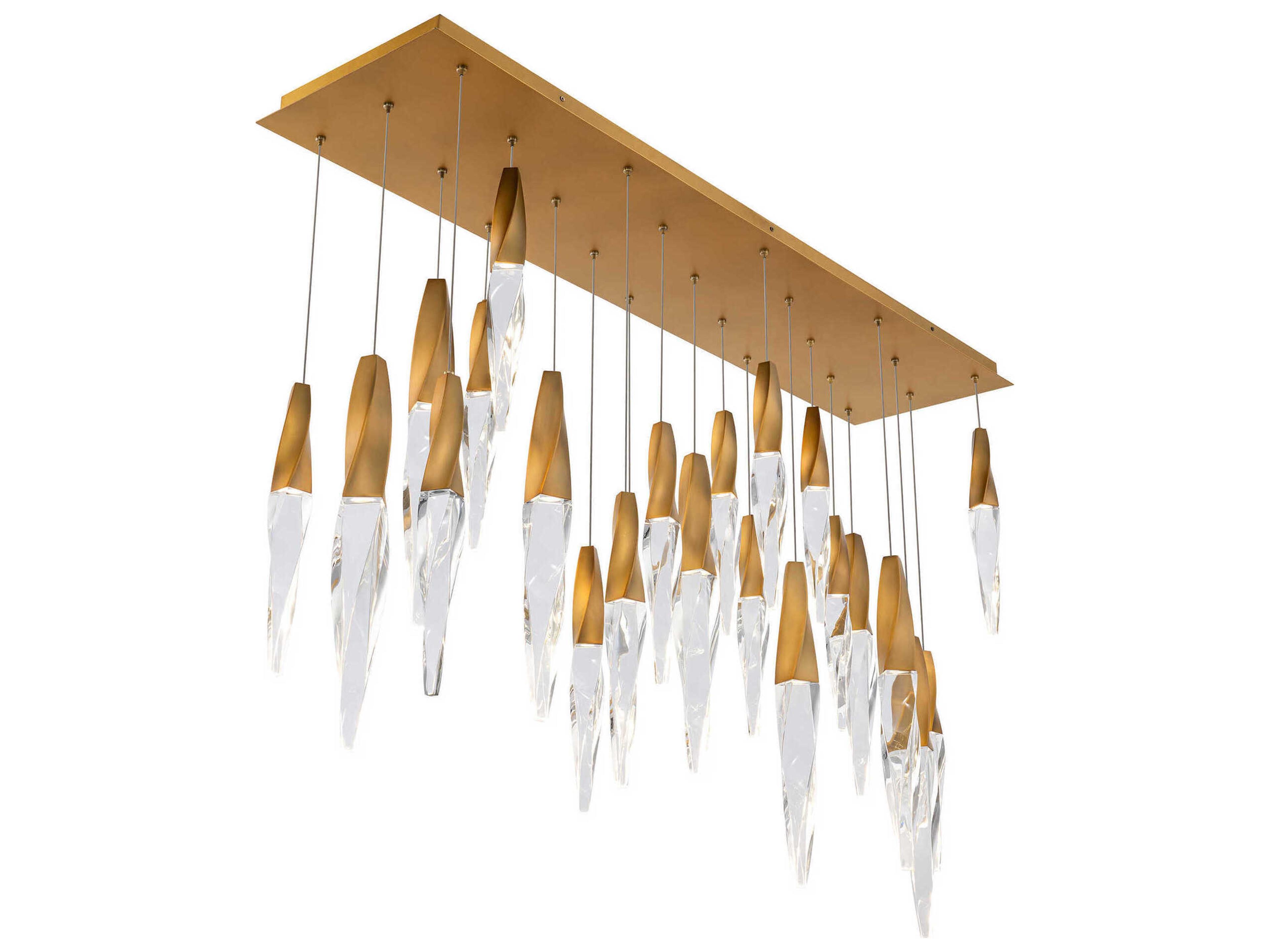 Kindjal 23-Light Aged Brass Linear Island Pendant