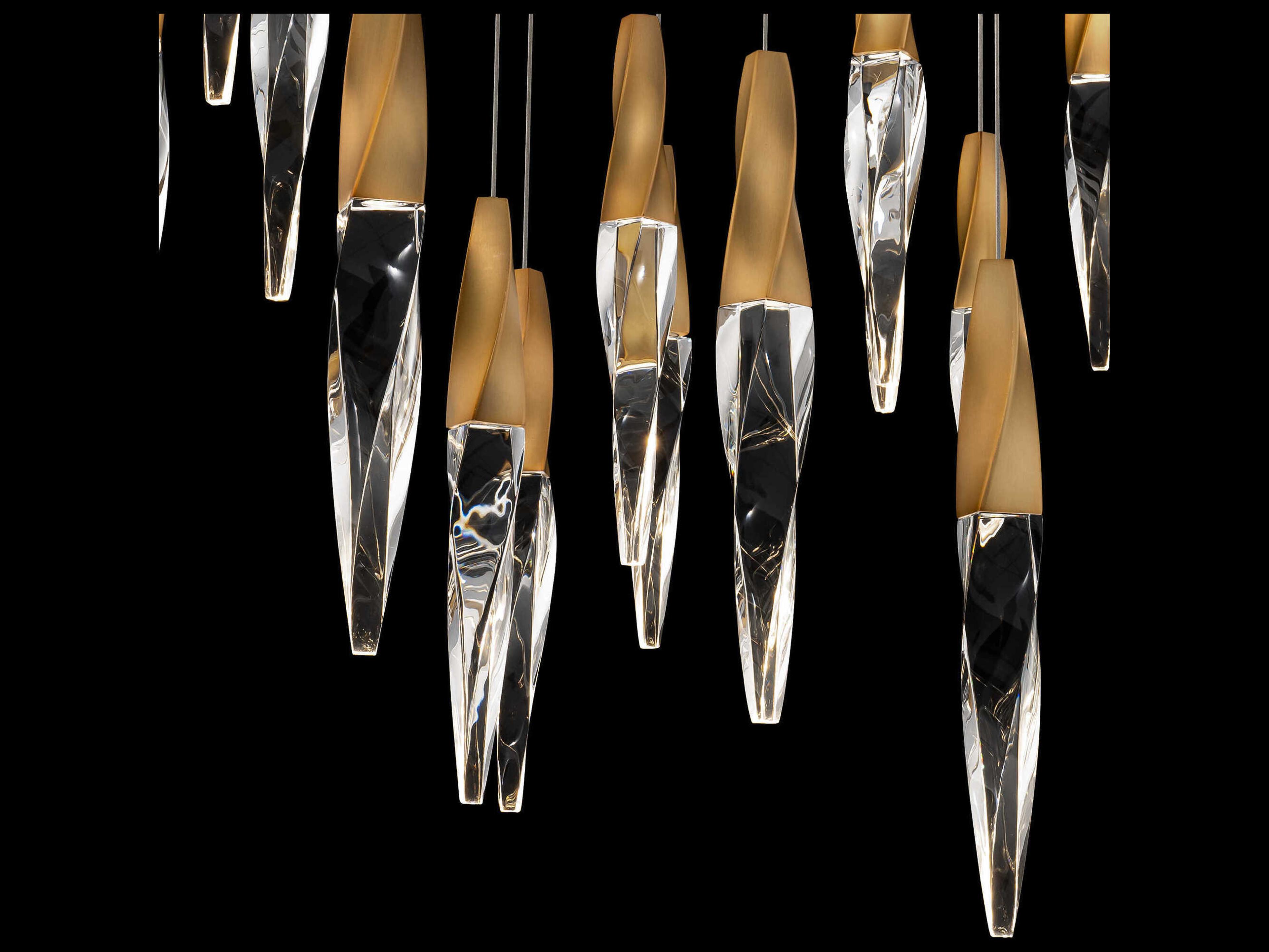 Schonbek Kindjal 23-Light Aged Brass Linear Island Pendant