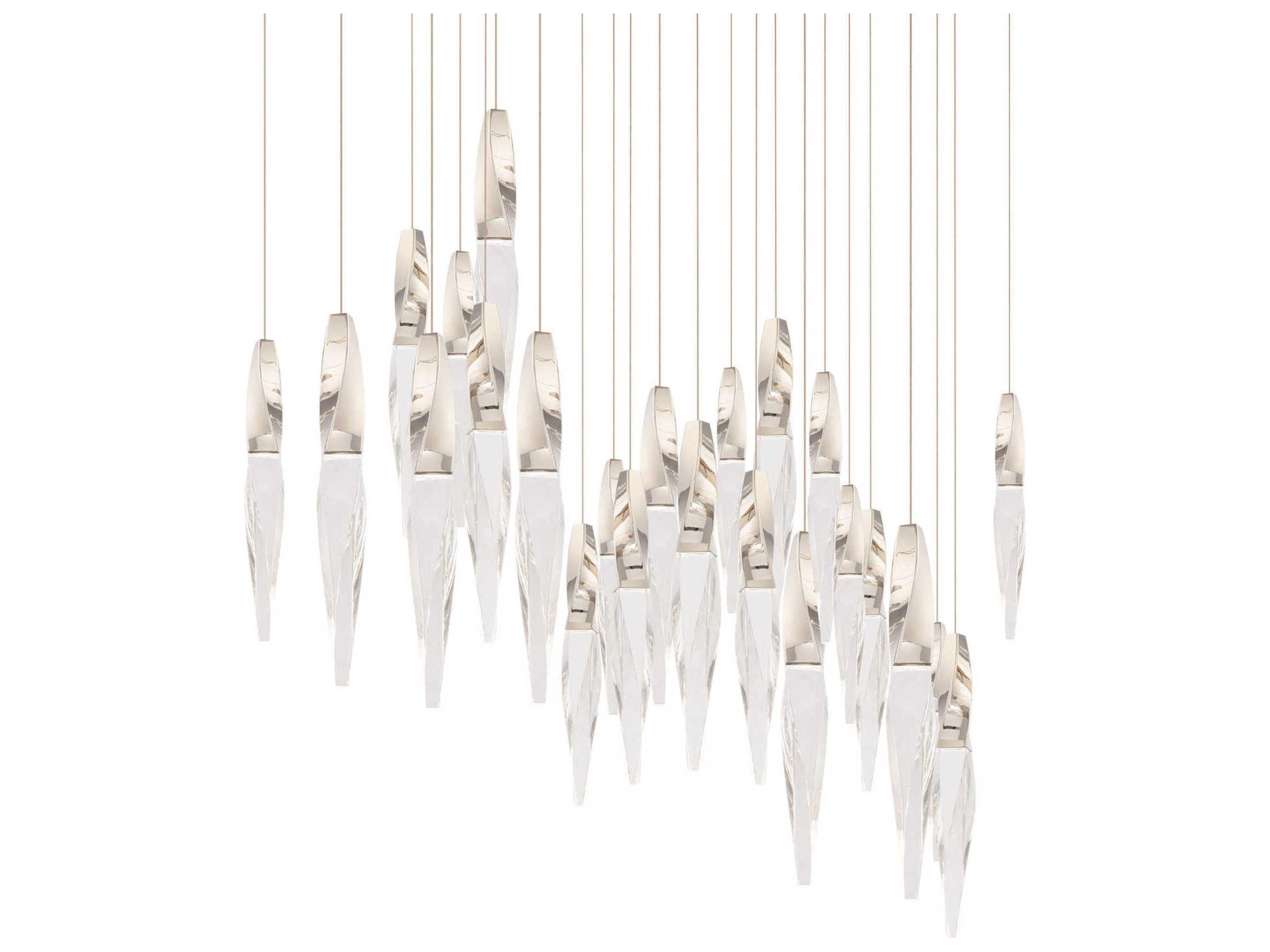 Kindjal 23-Light Polished Nickel Linear Island Pendant