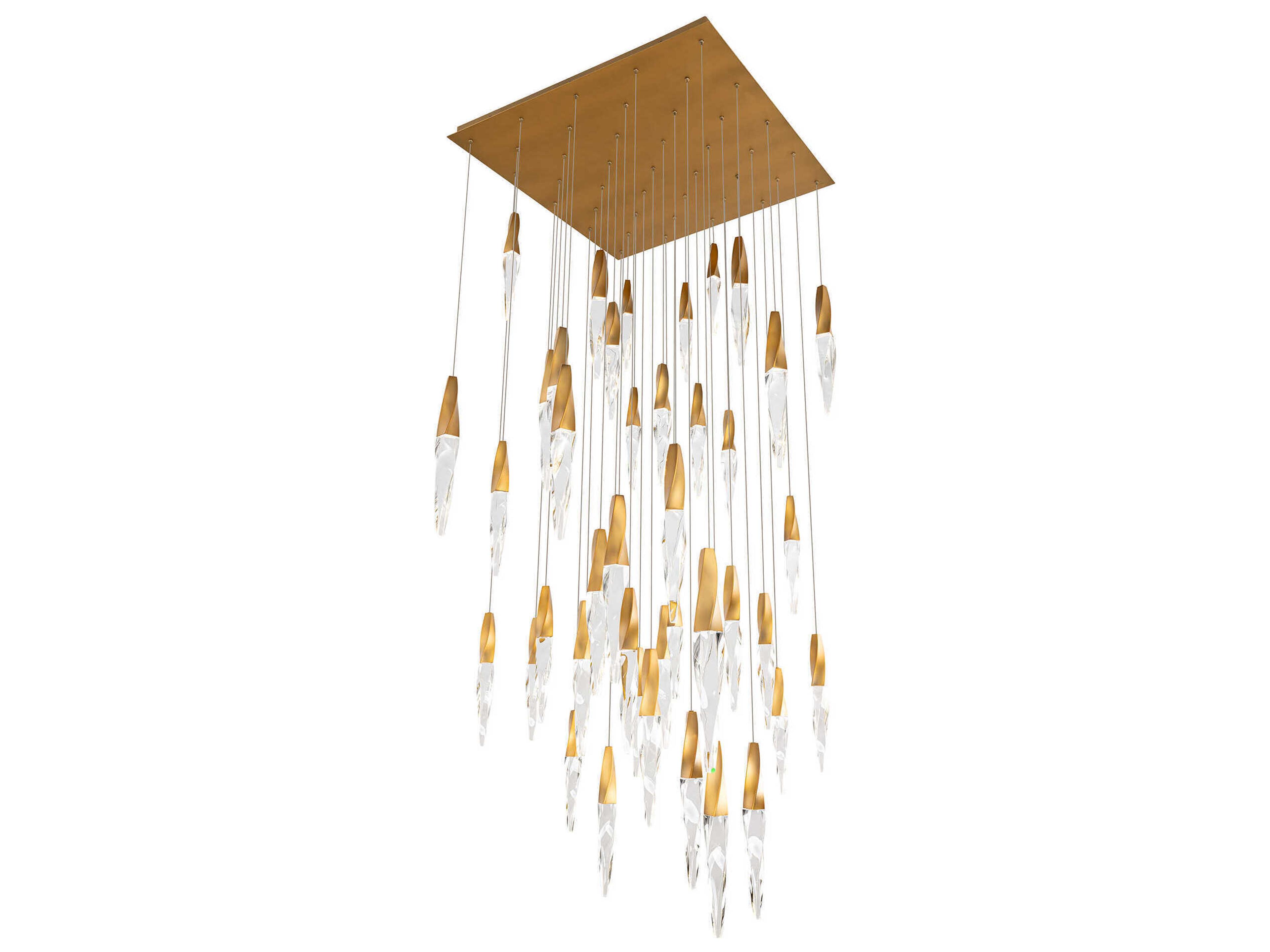 Kindjal 41-Light Aged Brass Linear Pendant