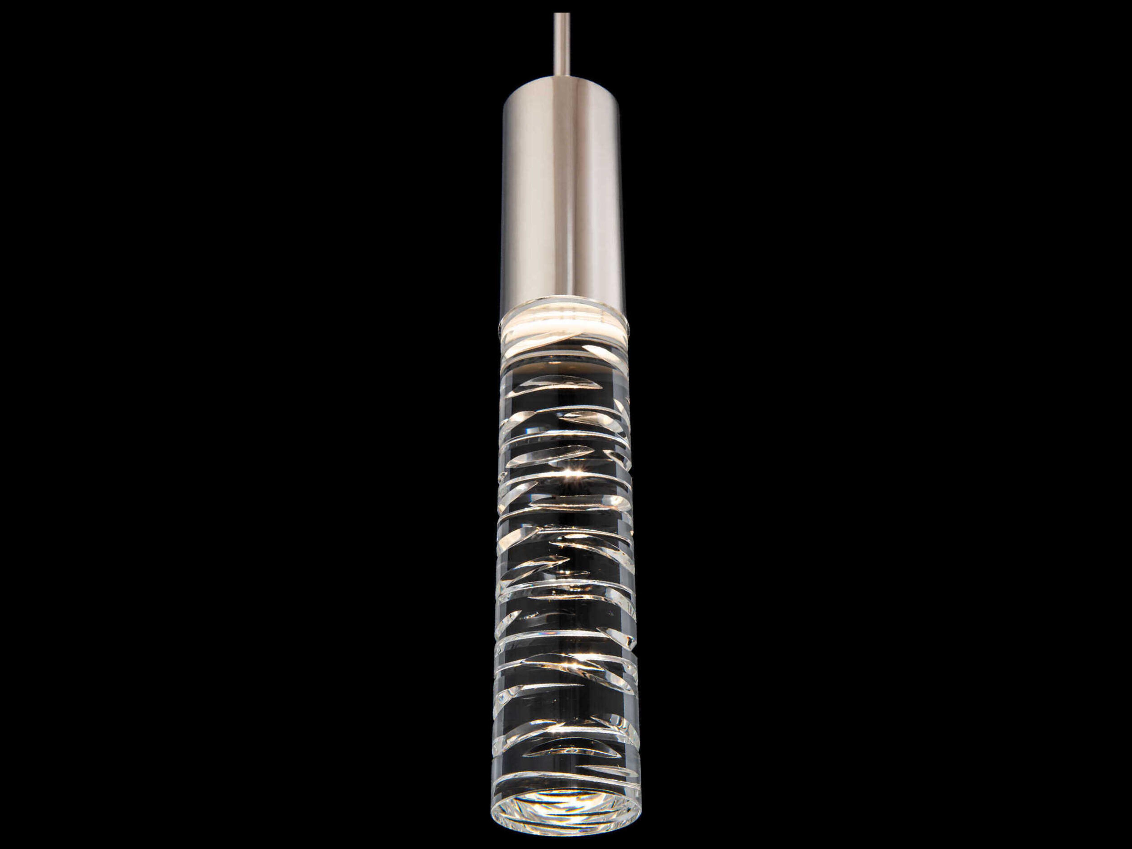 Schonbek Cru 1-Light Polished Nickel Cylinder Mini Pendant