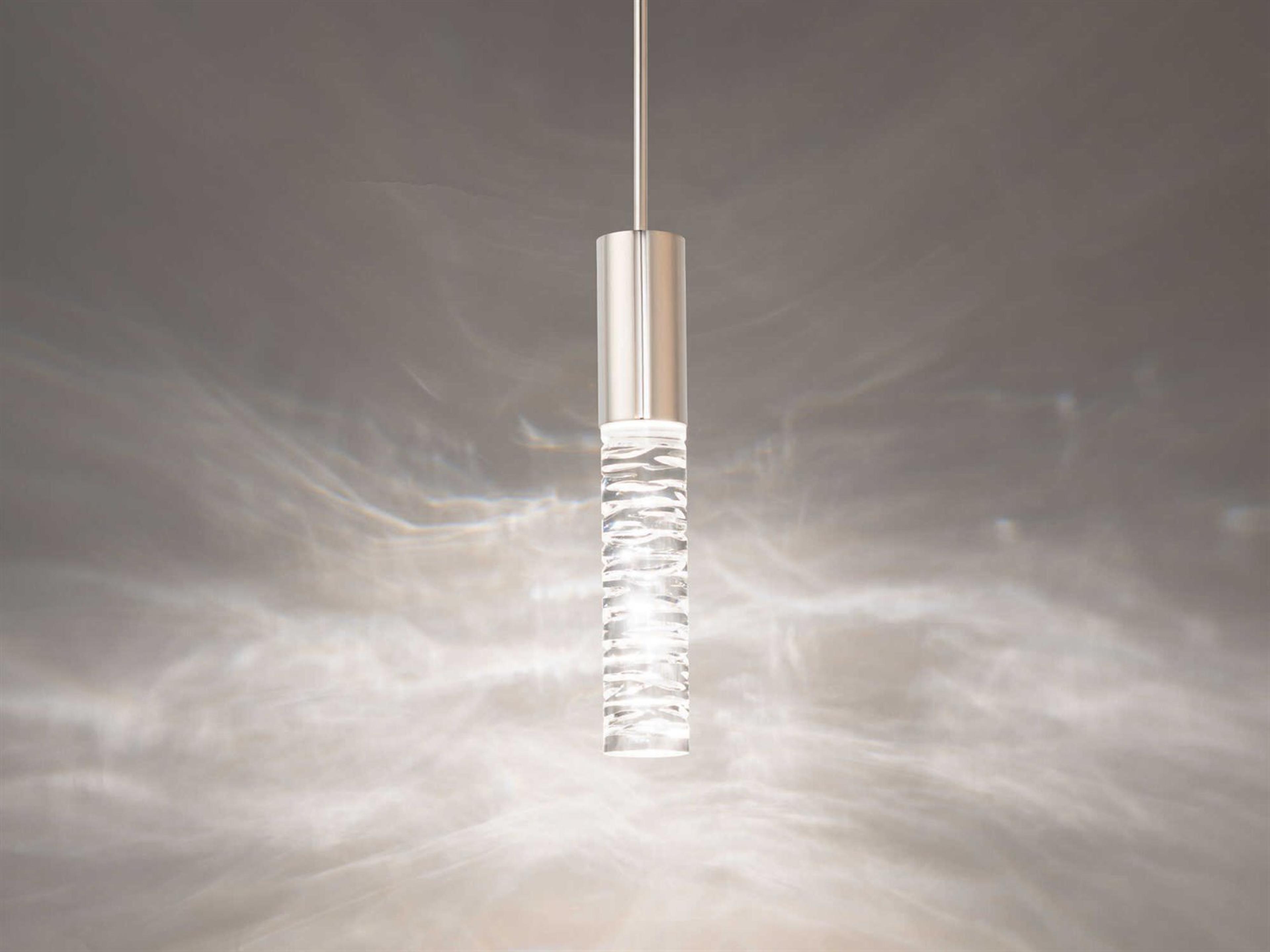 Schonbek Cru 1-Light Polished Nickel Cylinder Mini Pendant