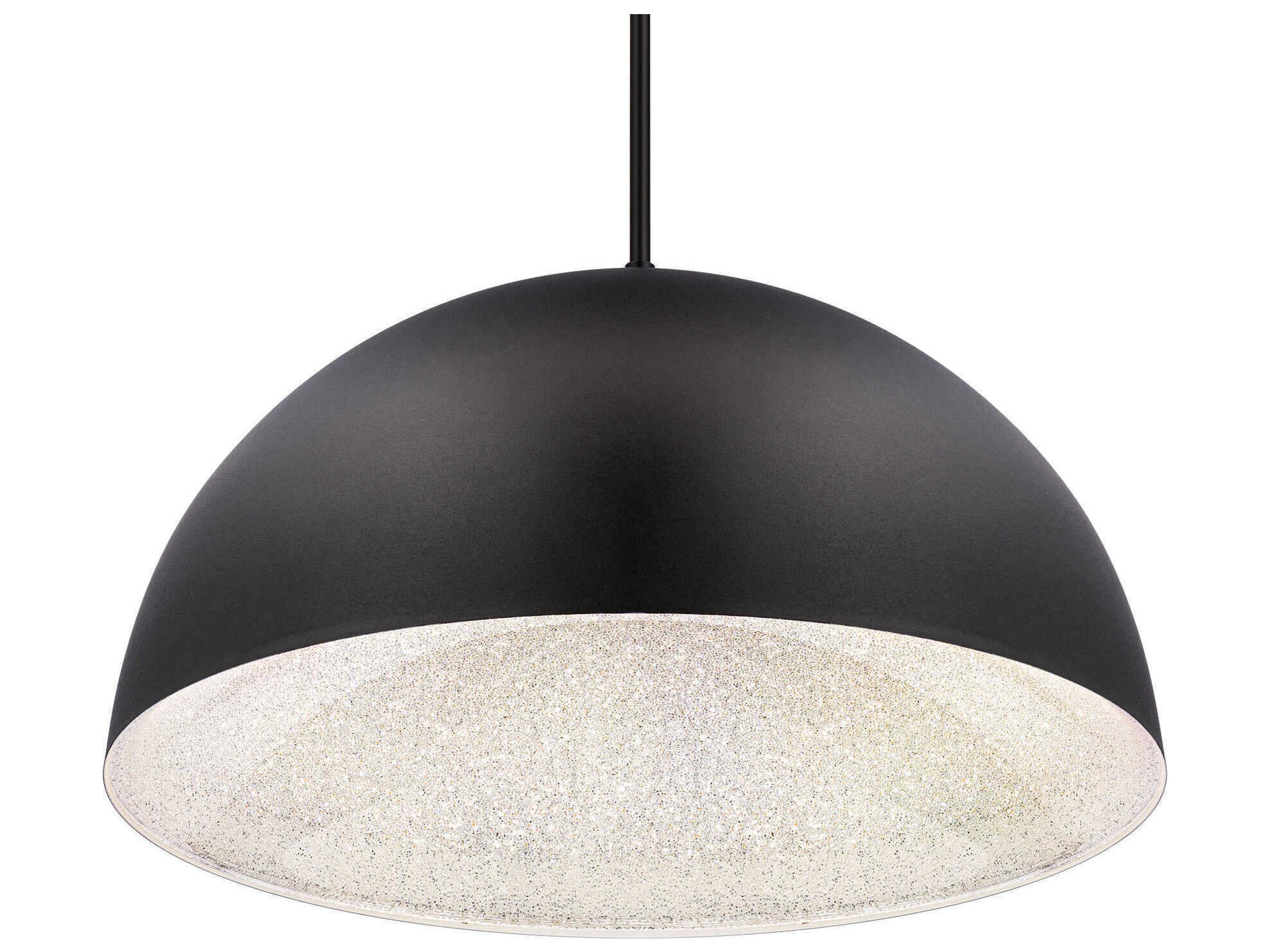Stardust 1-Light Black Dome Pendant