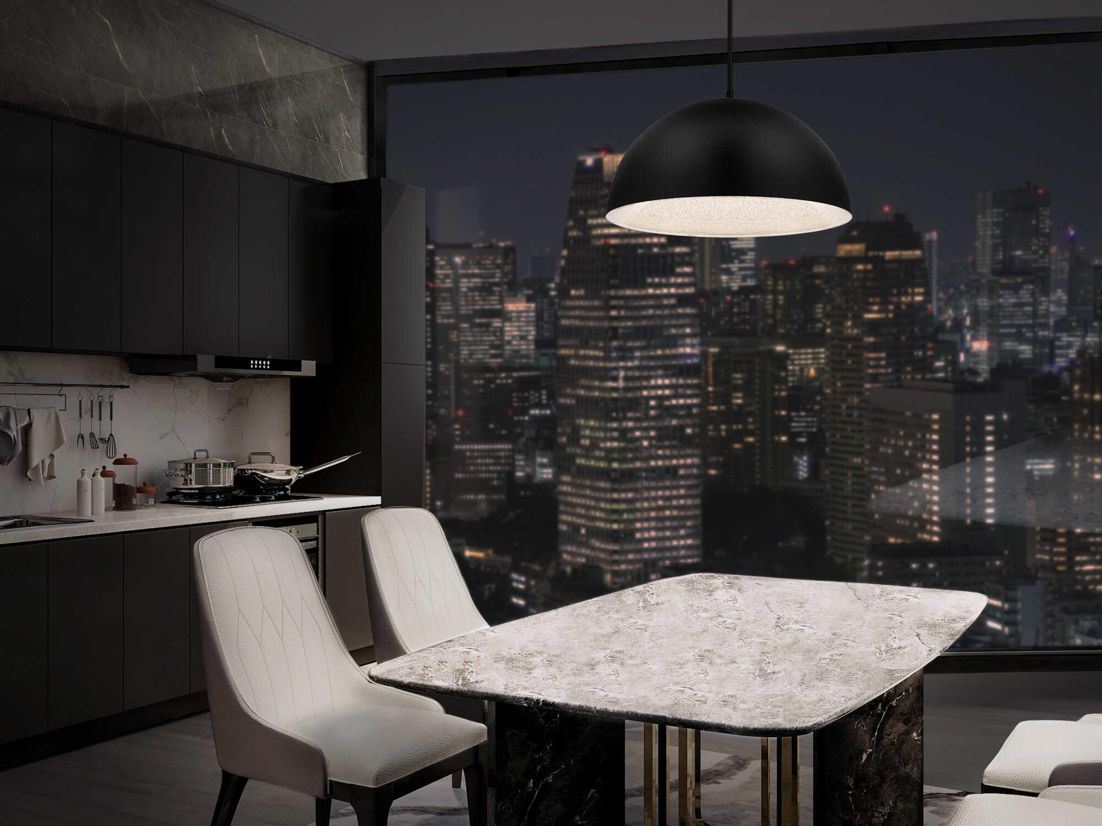 Schonbek Stardust 1-Light Black Dome Pendant