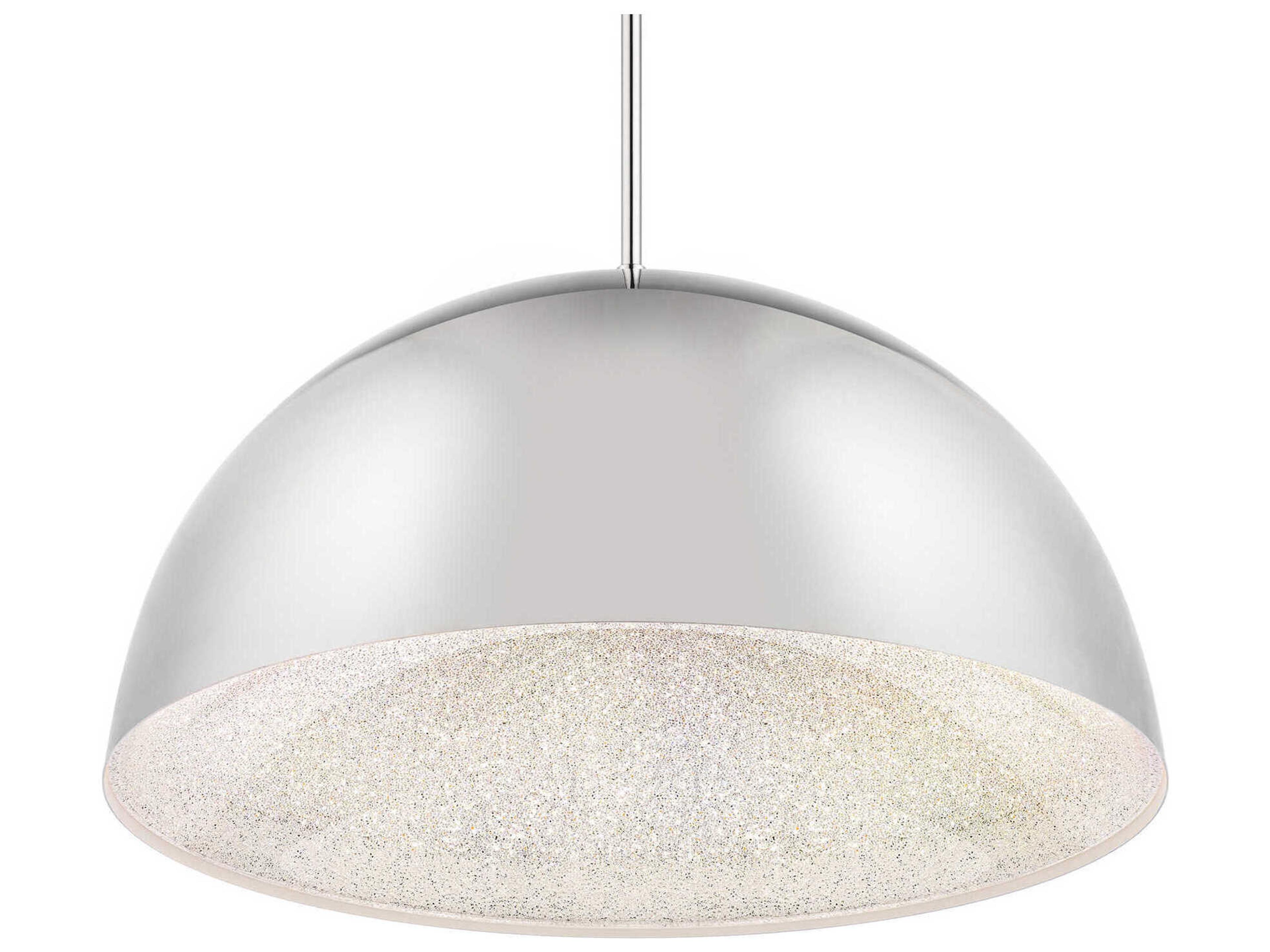 Stardust 1-Light Polished Nickel Dome Pendant
