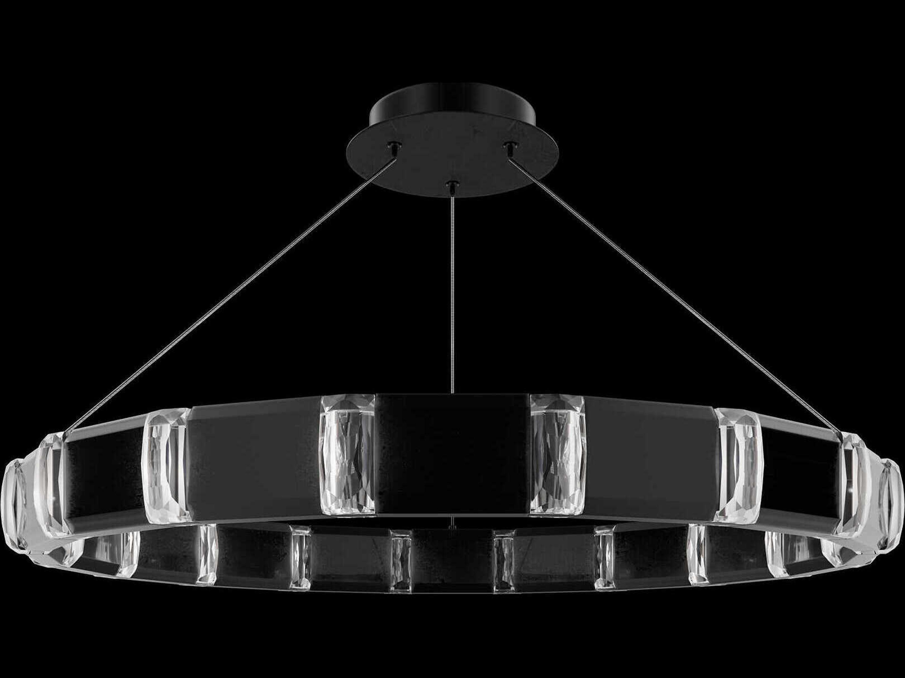 Jounce Black Polished Nickel Round Pendant