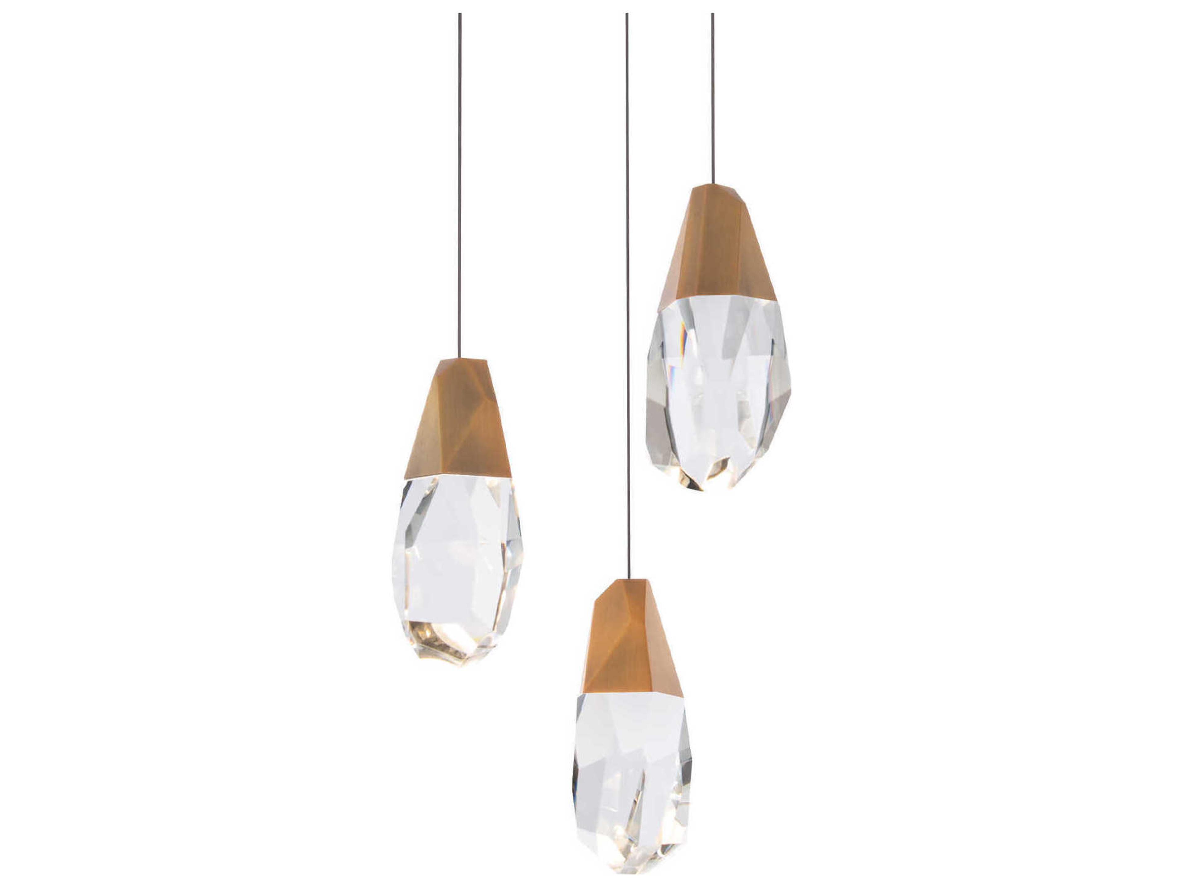 Martini 3-Light Aged Brass Mini Pendant