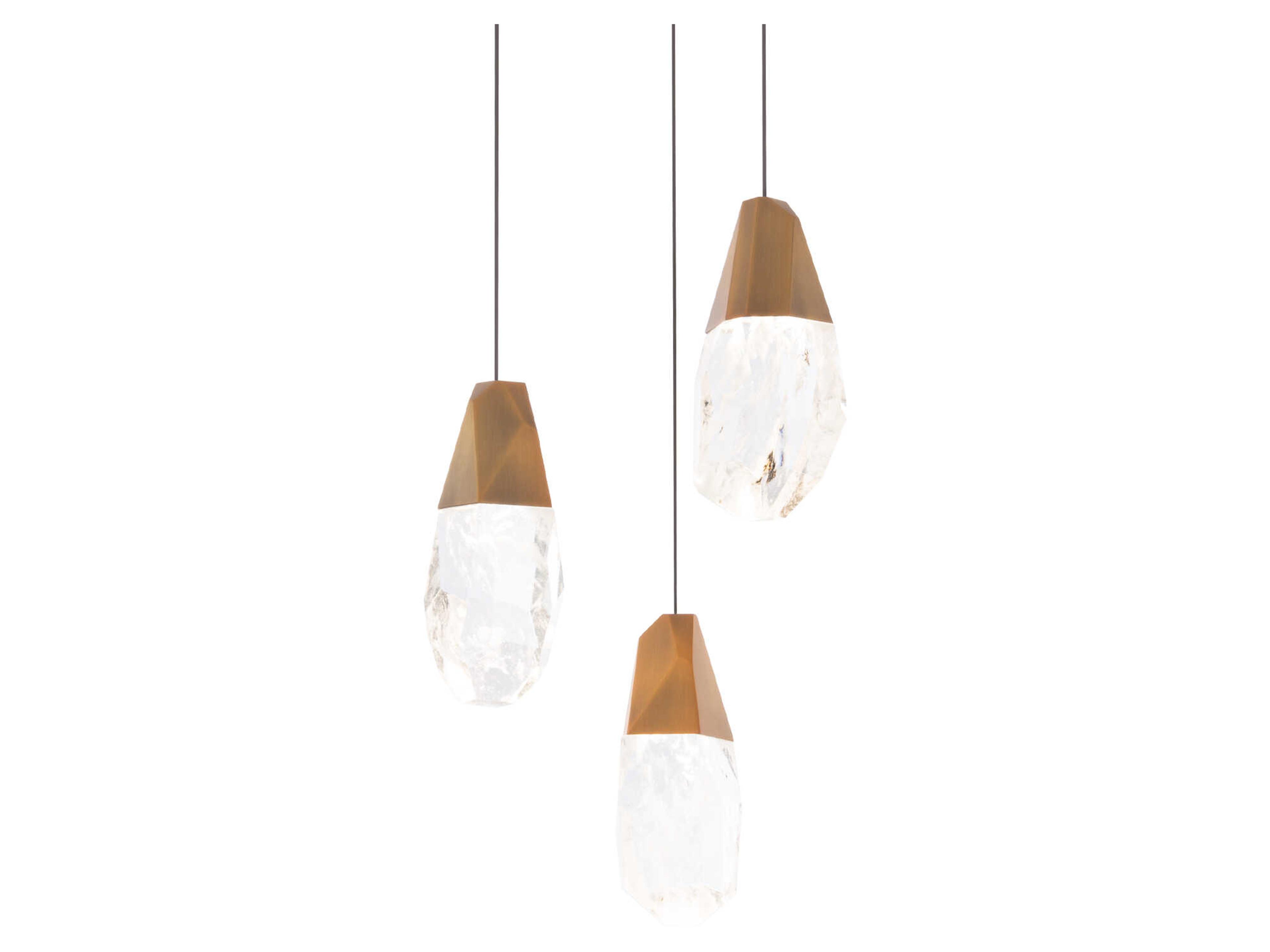 Martini 3-Light Aged Brass Mini Pendant