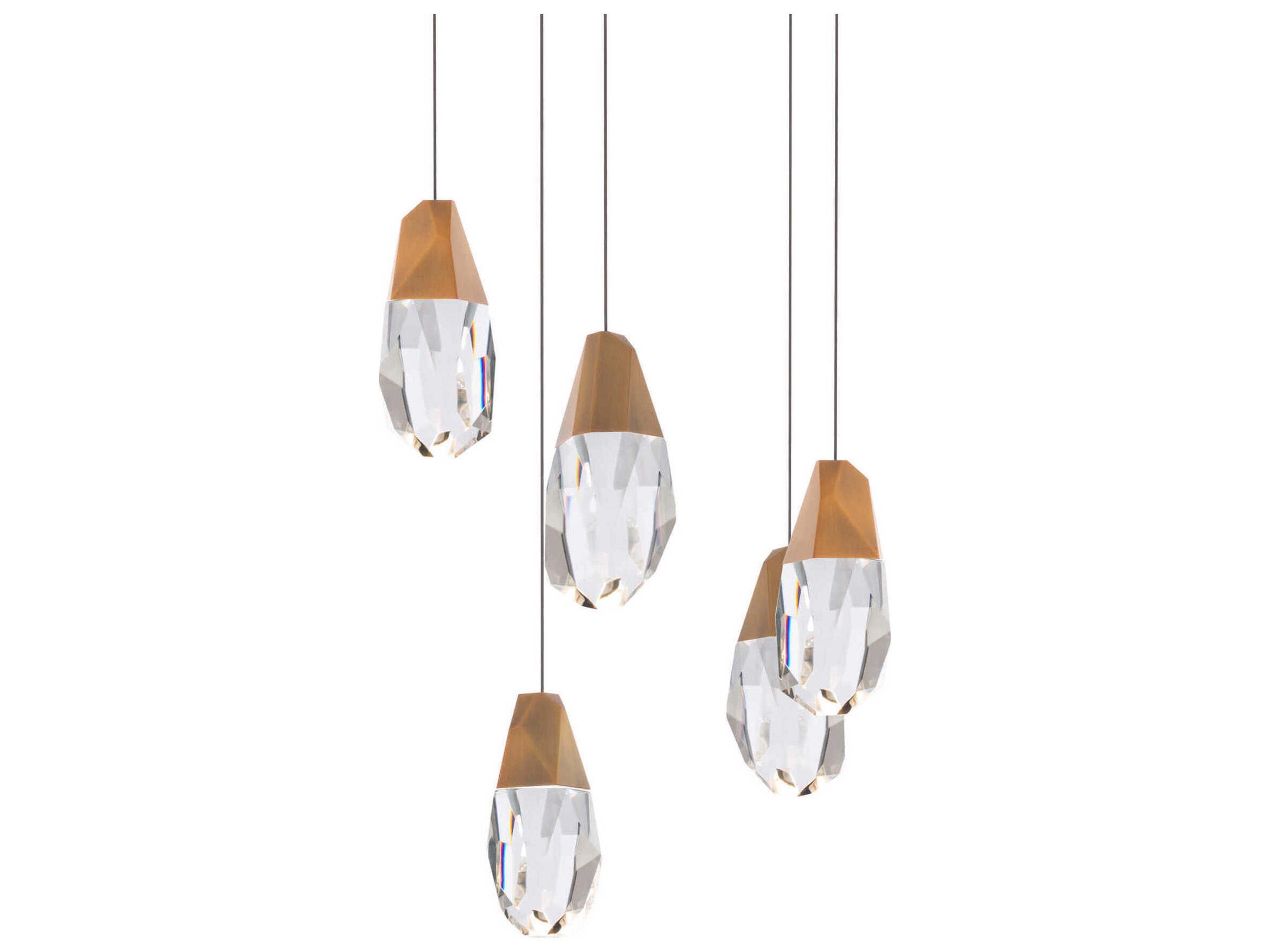 Martini 5-Light Aged Brass Pendant