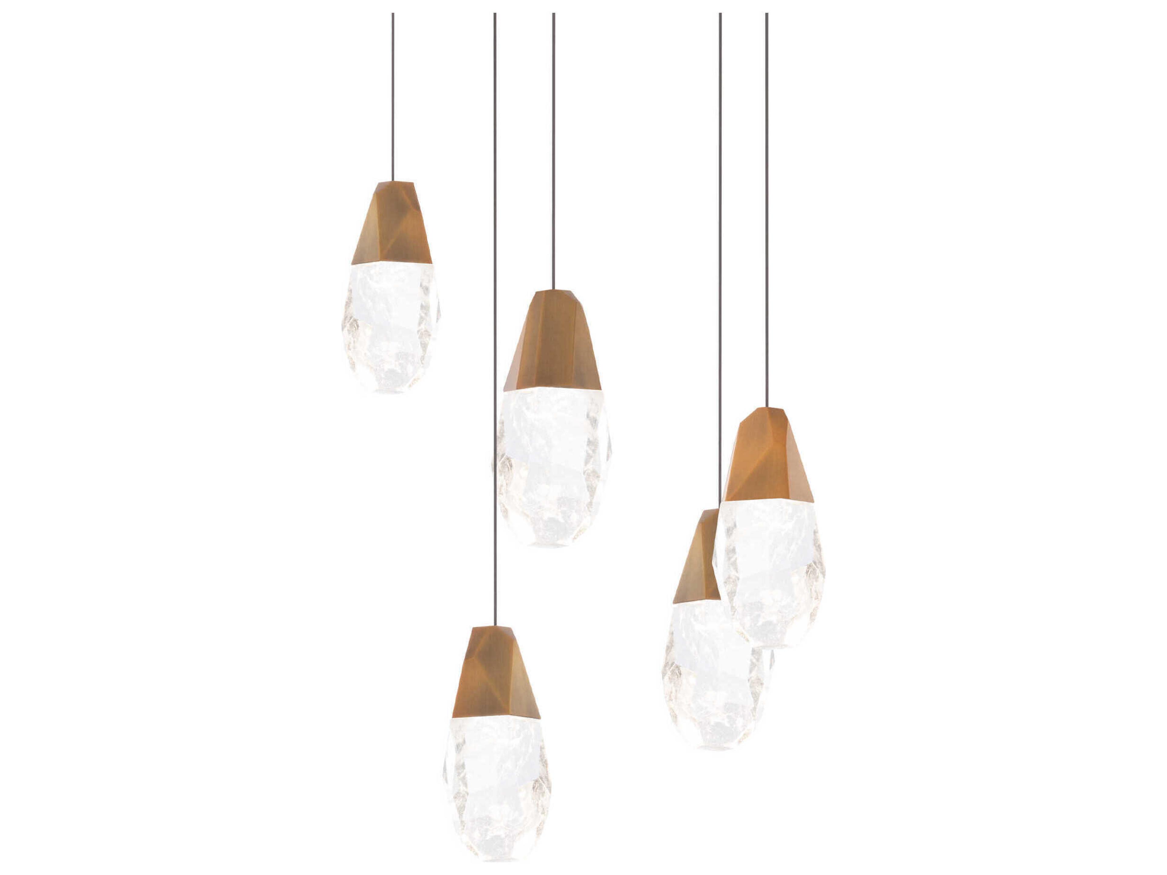 Martini 5-Light Aged Brass Pendant