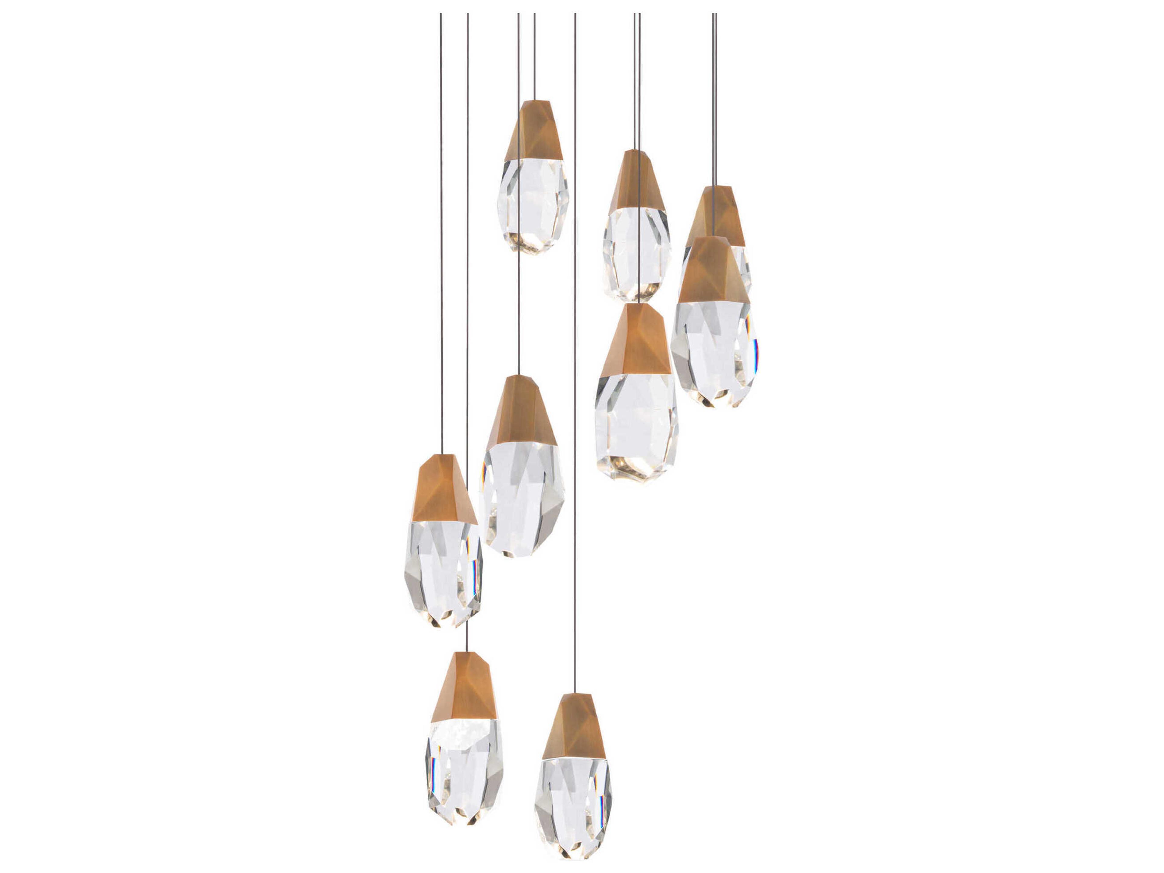 Martini 9-Light Aged Brass Pendant