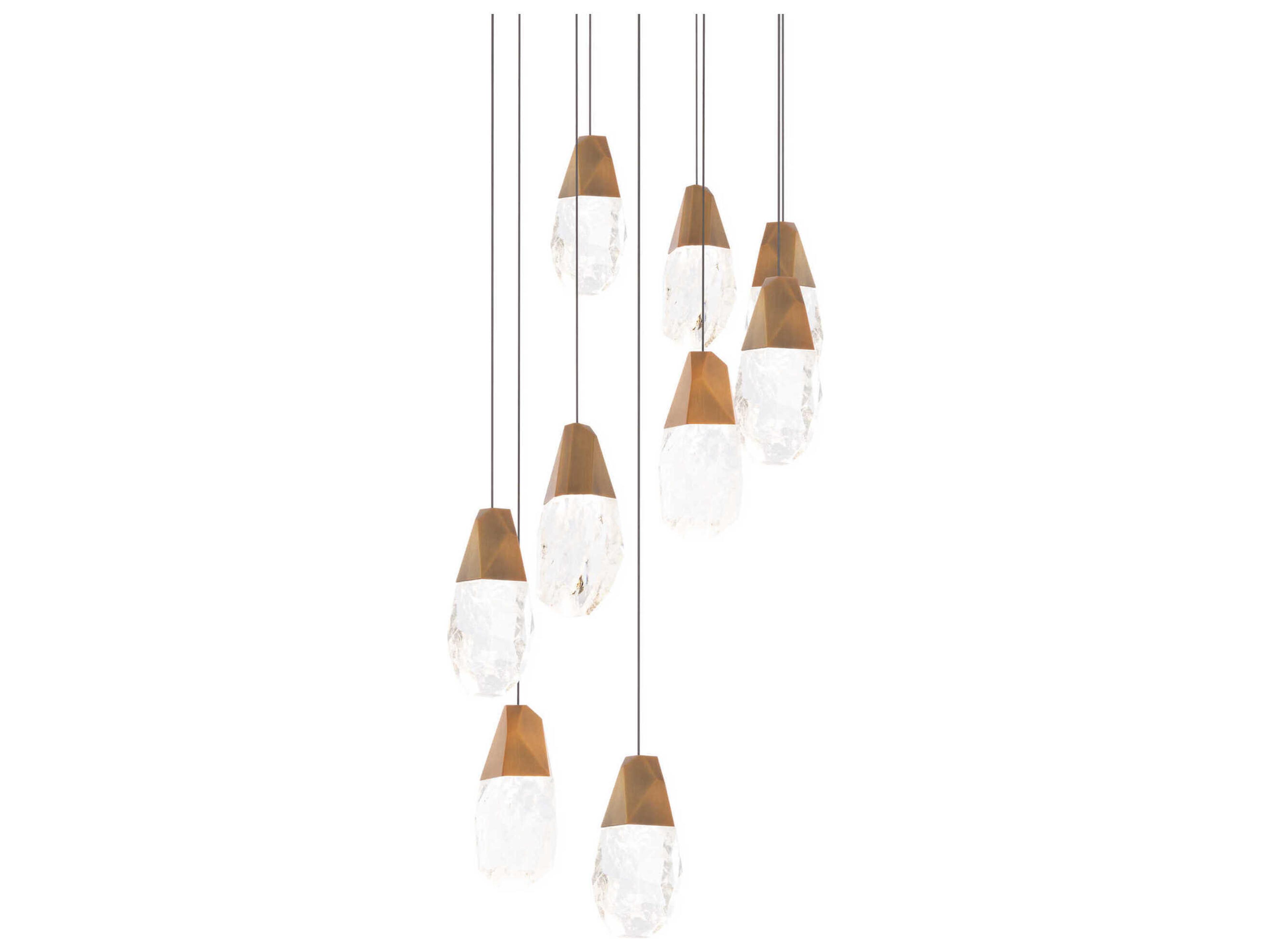 Martini 9-Light Aged Brass Pendant