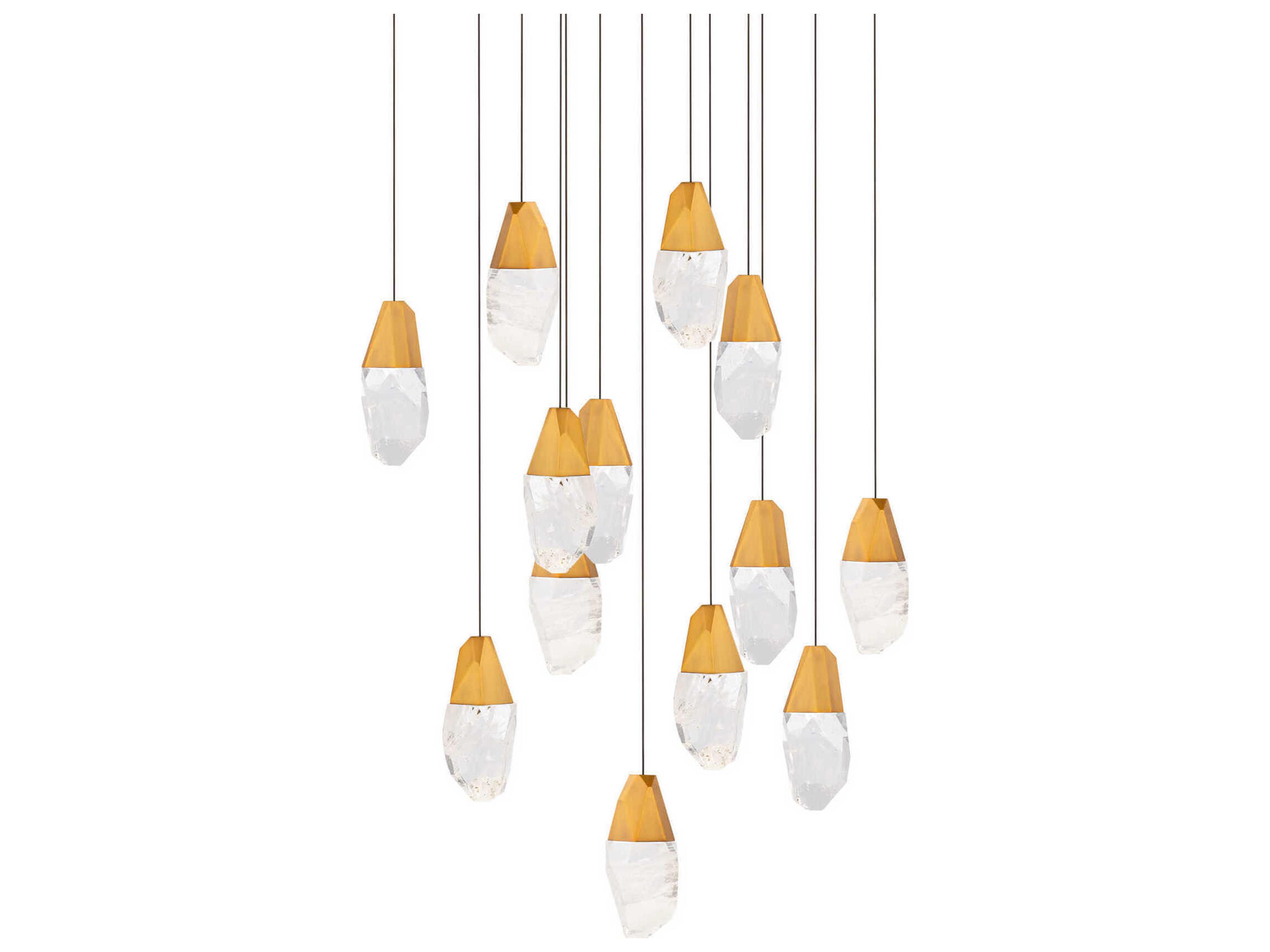 Martini 13-Light Aged Brass Pendant