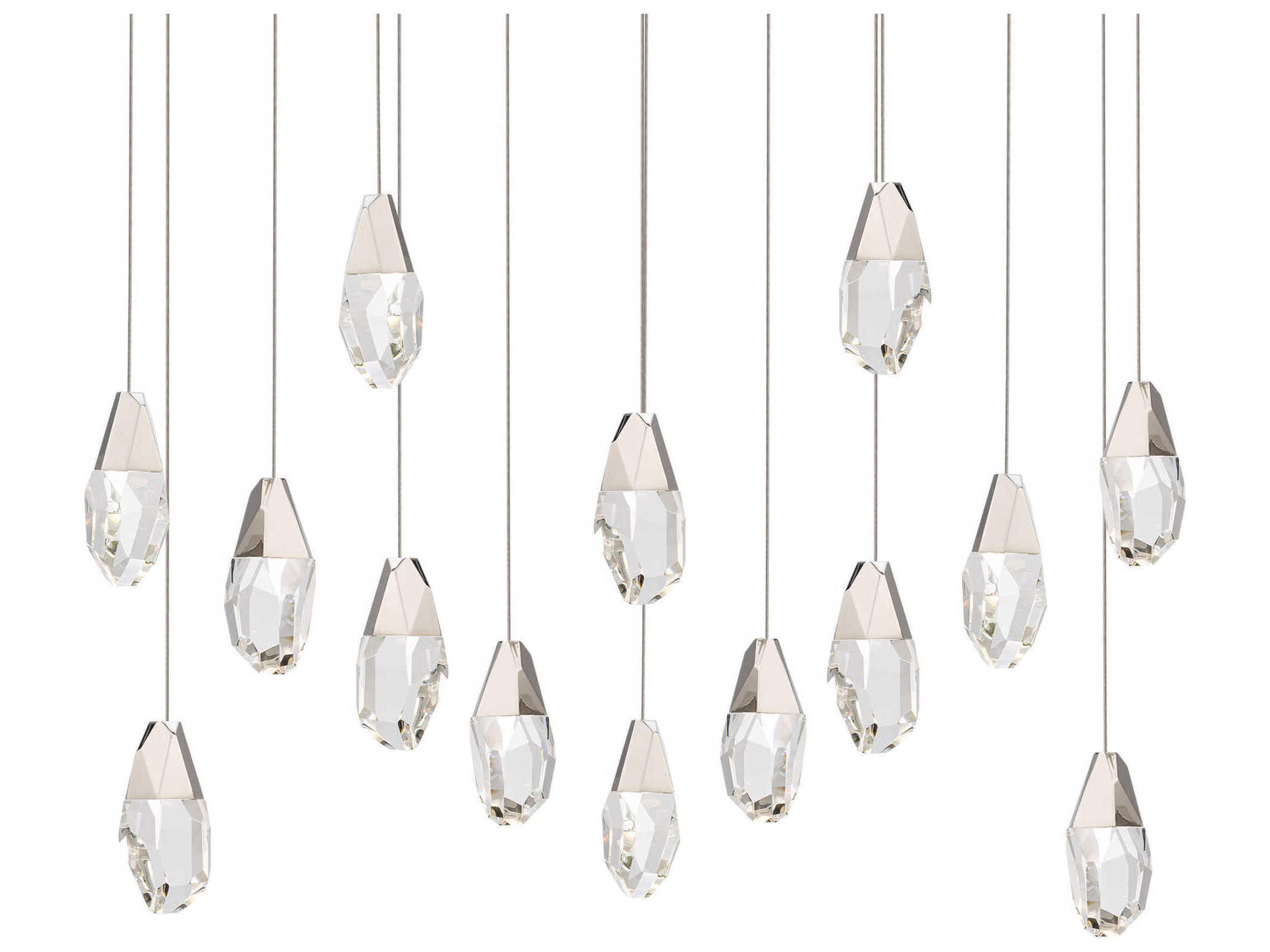 Martini 14-Light Polished Nickel Linear Island Pendant