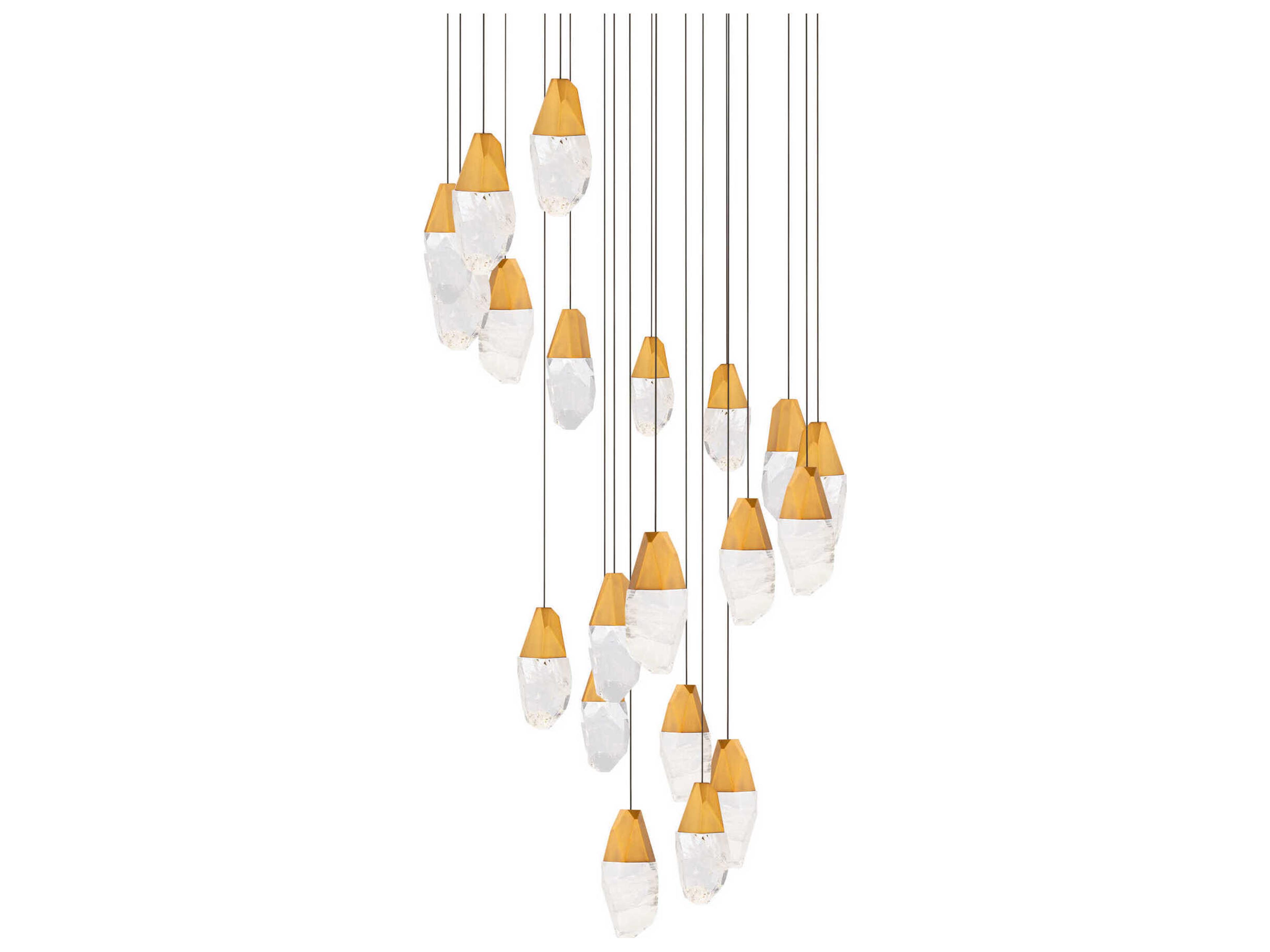 Martini 21-Light Aged Brass Pendant