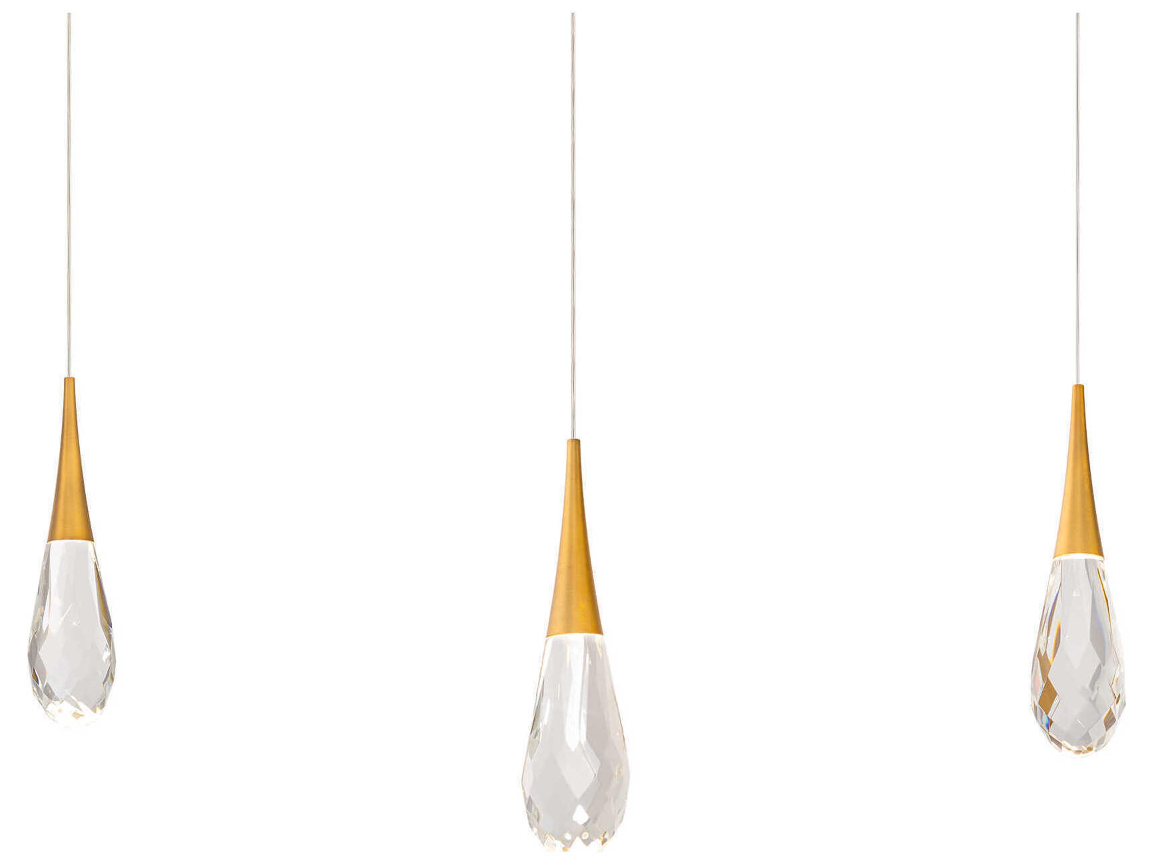 Hibiscus 3-Light Aged Brass Island Pendant