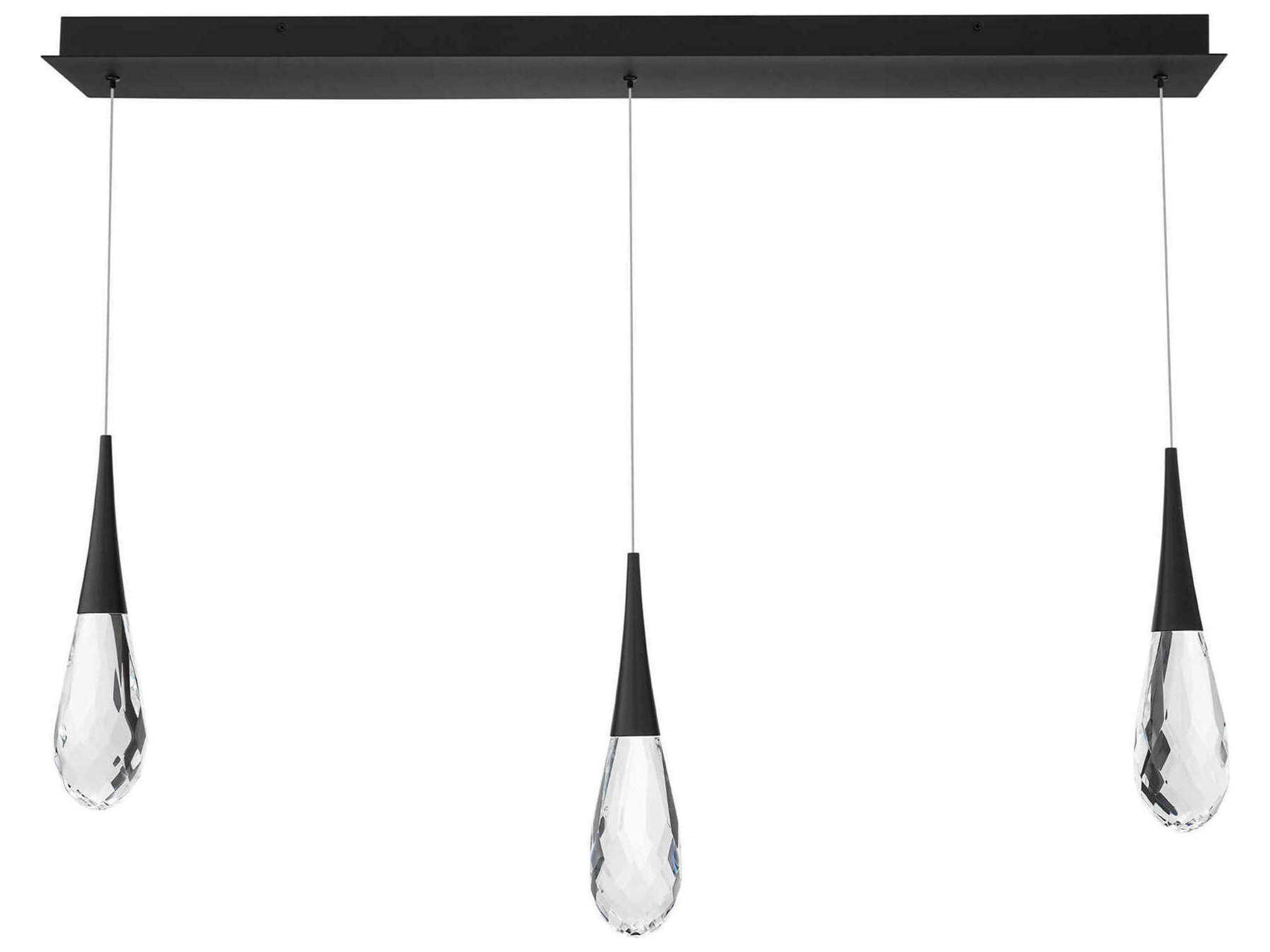 Hibiscus 3-Light Black Island Pendant