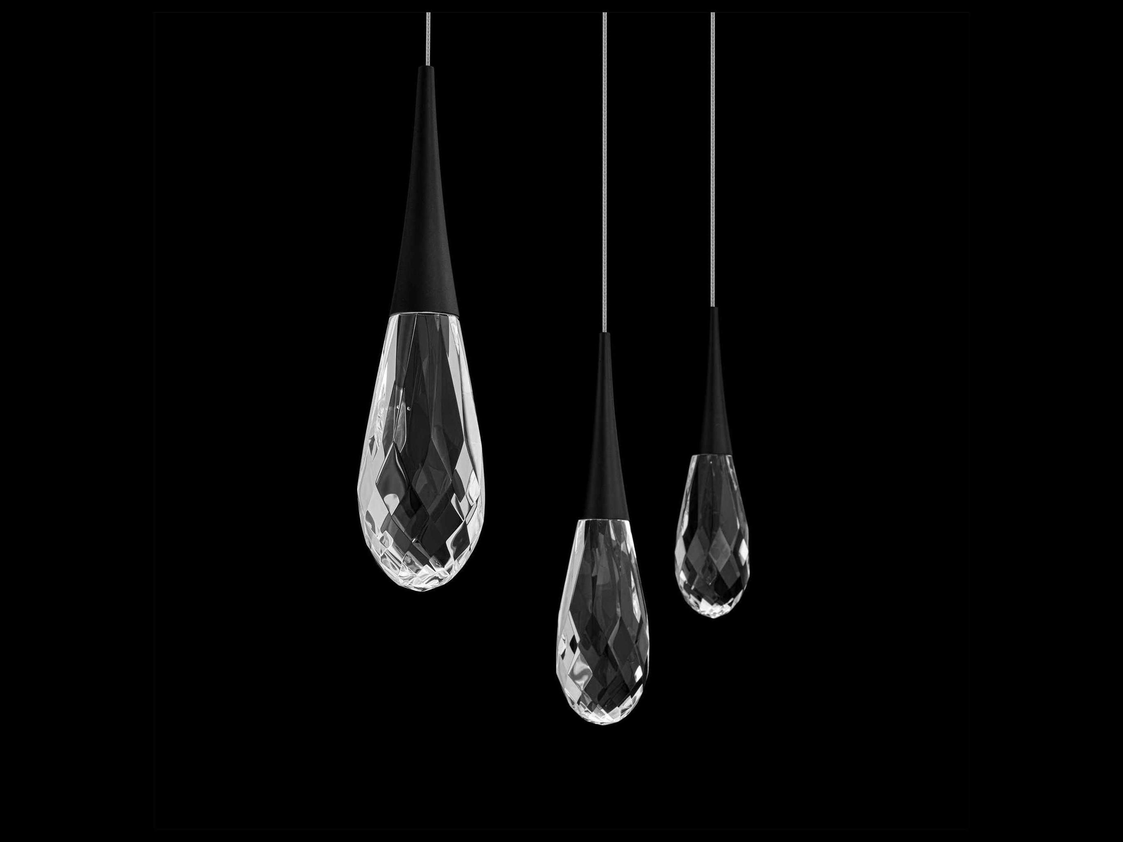 Schonbek Hibiscus 3-Light Black Island Pendant