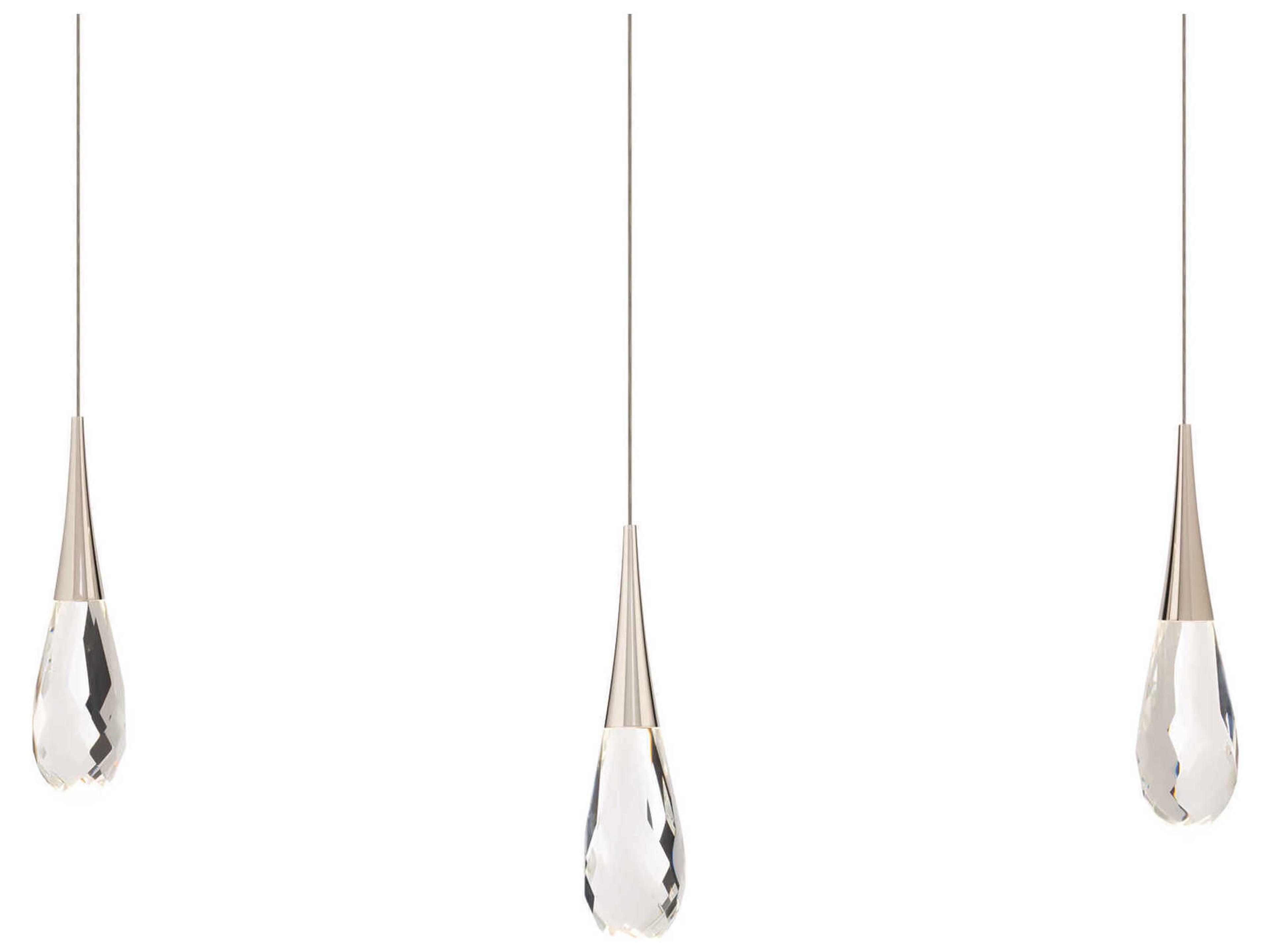 Hibiscus 3-Light Polished Nickel Island Pendant