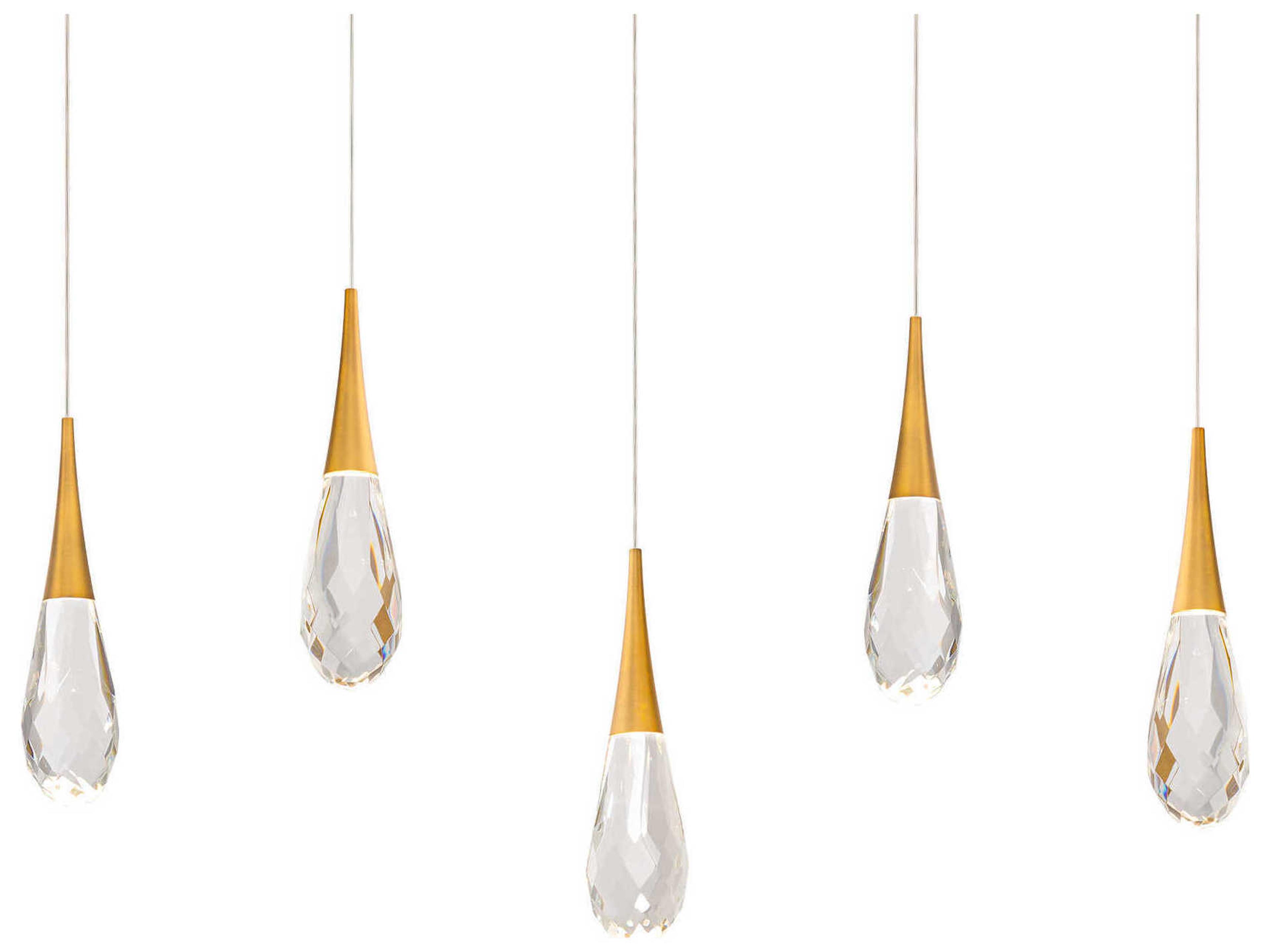 Hibiscus 5-Light Aged Brass Island Pendant