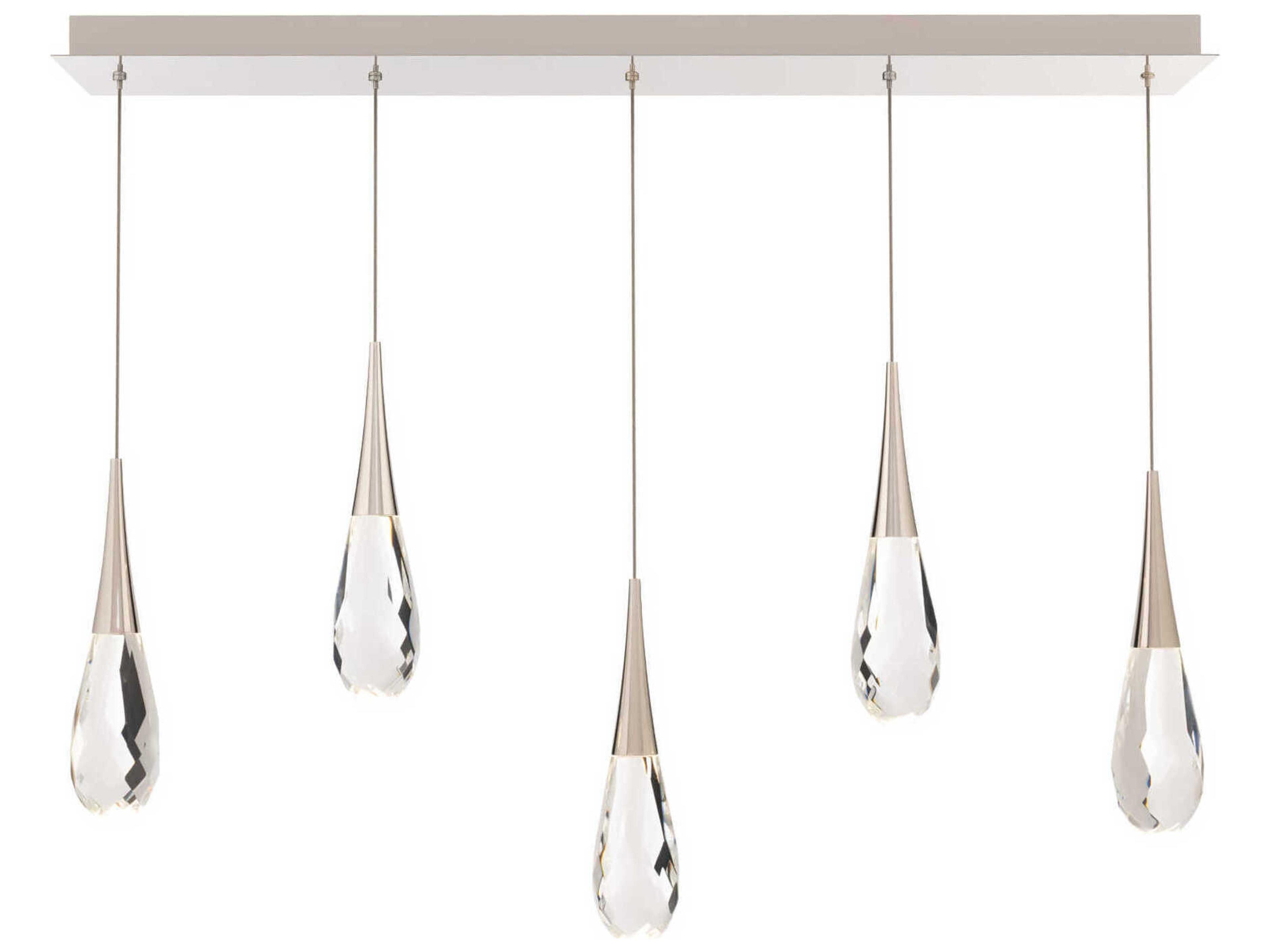 Hibiscus 5-Light Polished Nickel Island Pendant