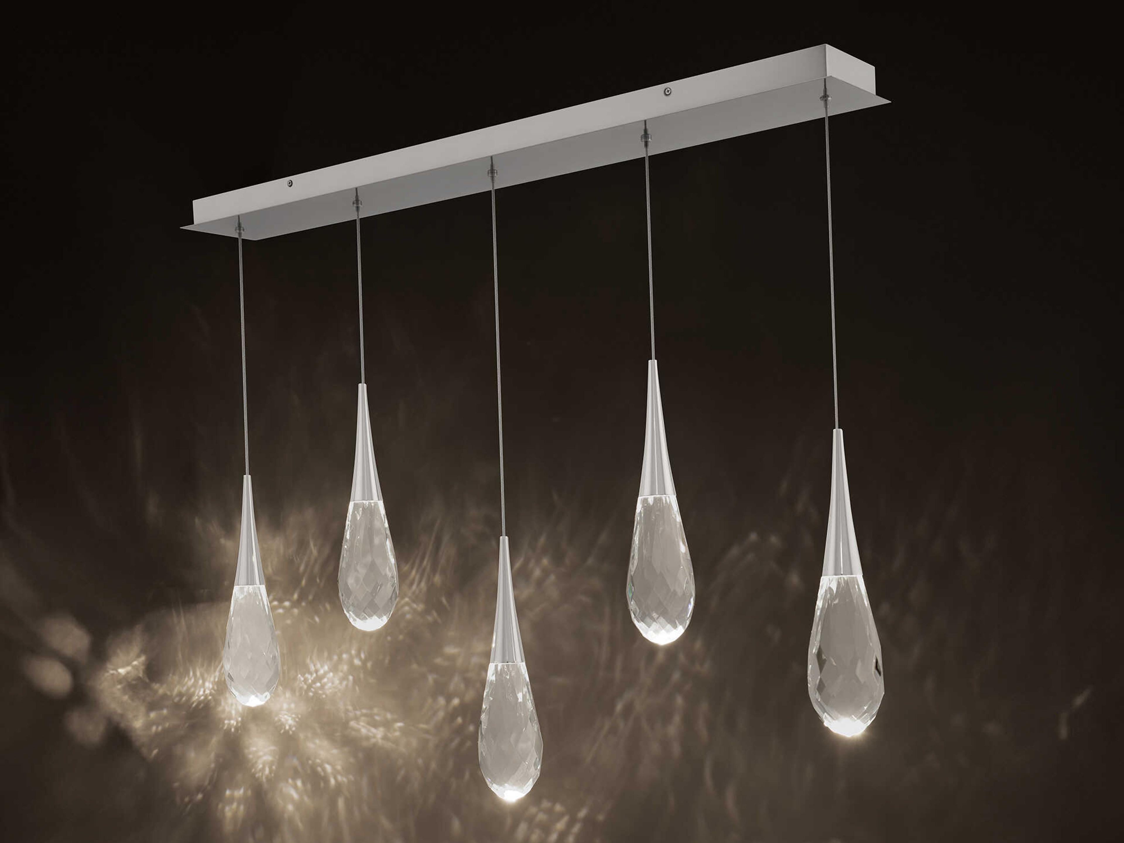 Schonbek Hibiscus 5-Light Polished Nickel Island Pendant