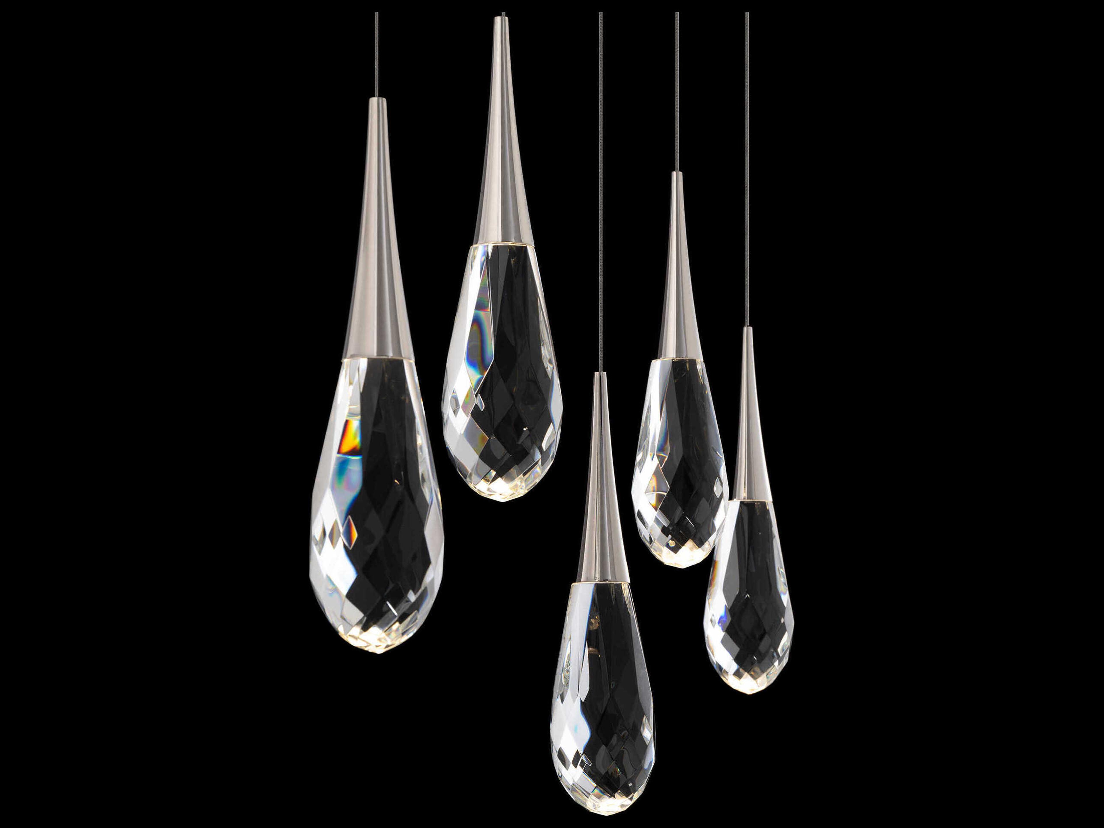 Schonbek Hibiscus 5-Light Polished Nickel Island Pendant