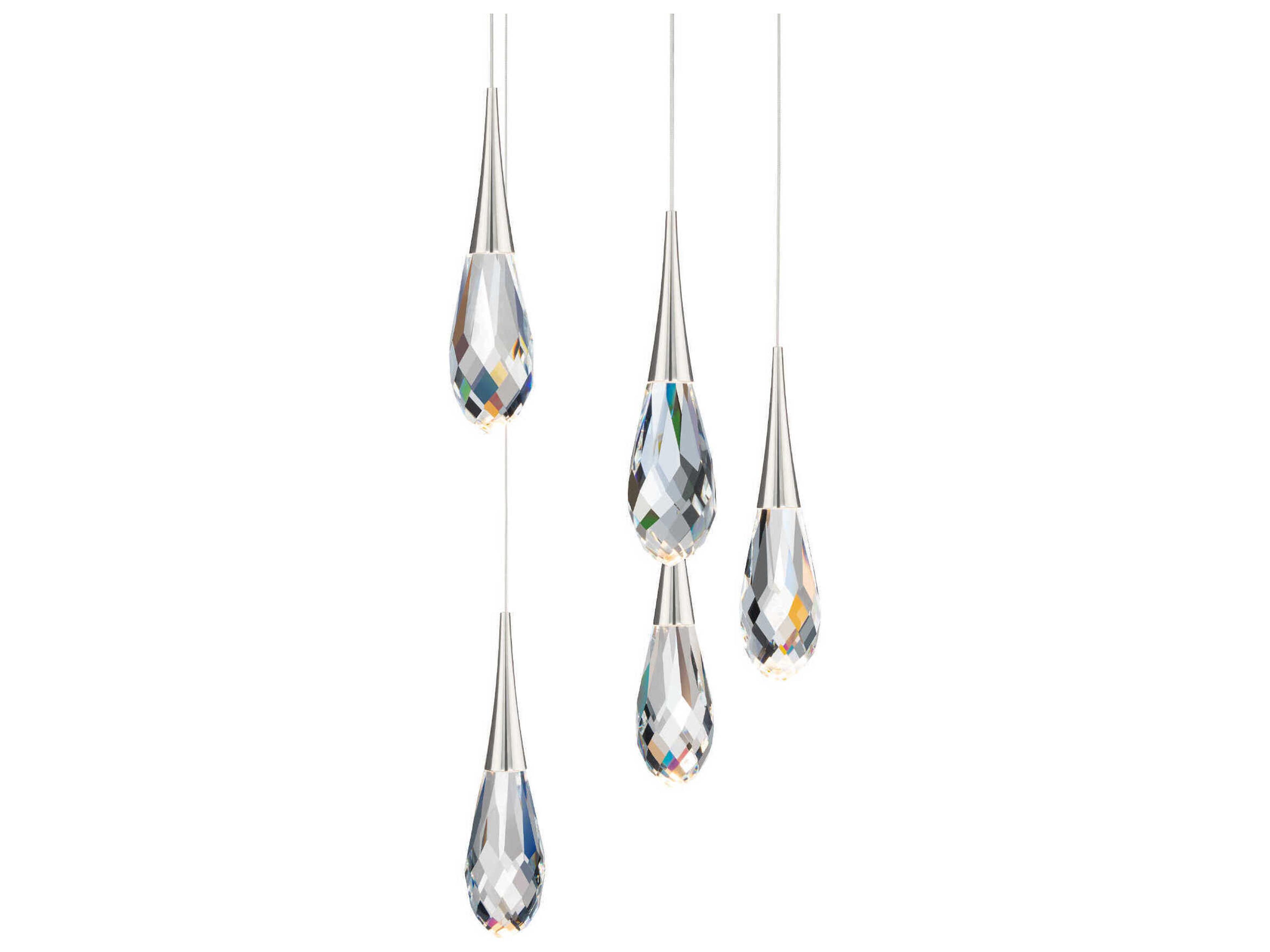 Hibiscus 5-Light Polished Nickel Pendant