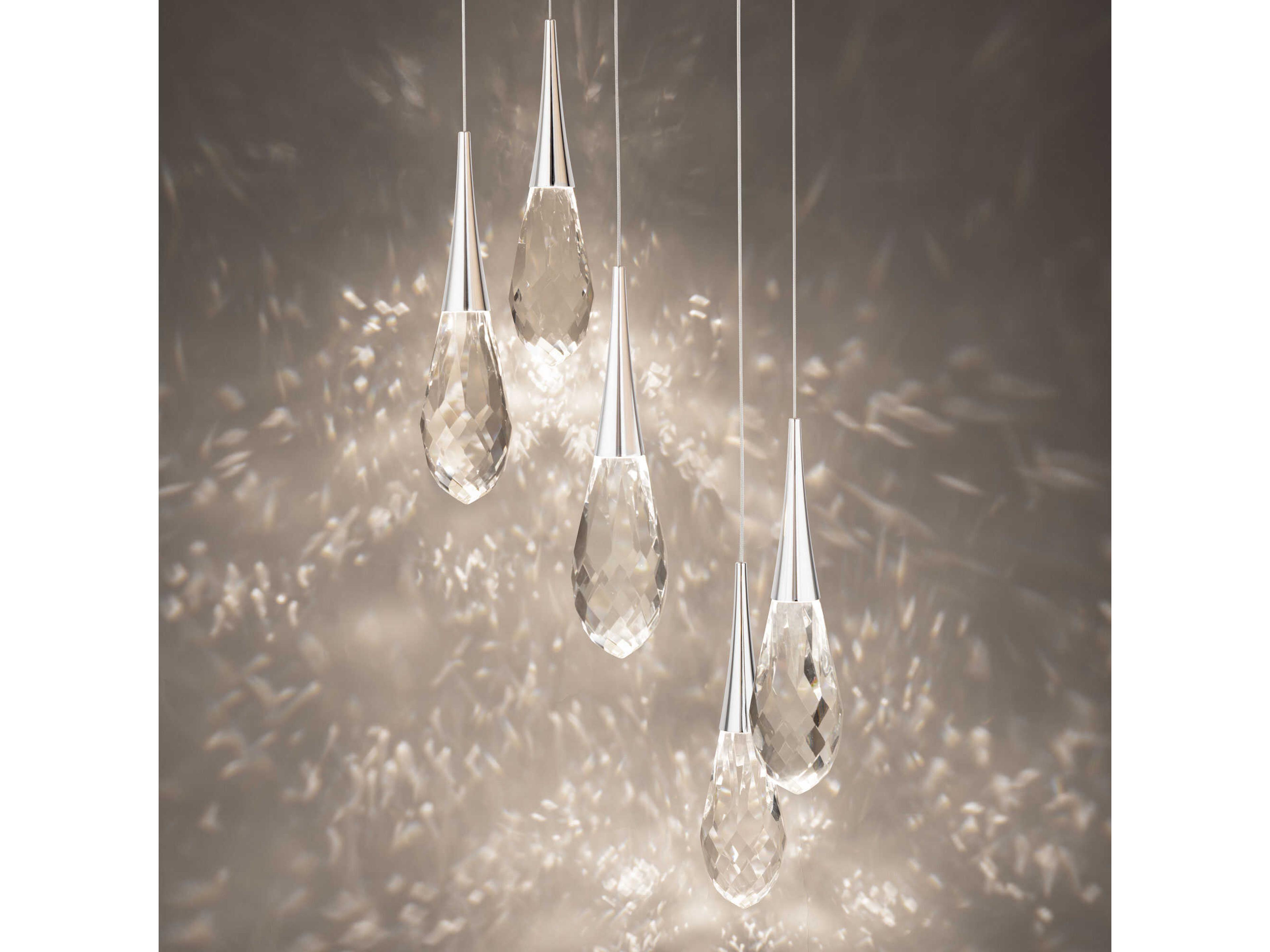 Schonbek Hibiscus 5-Light Polished Nickel Pendant