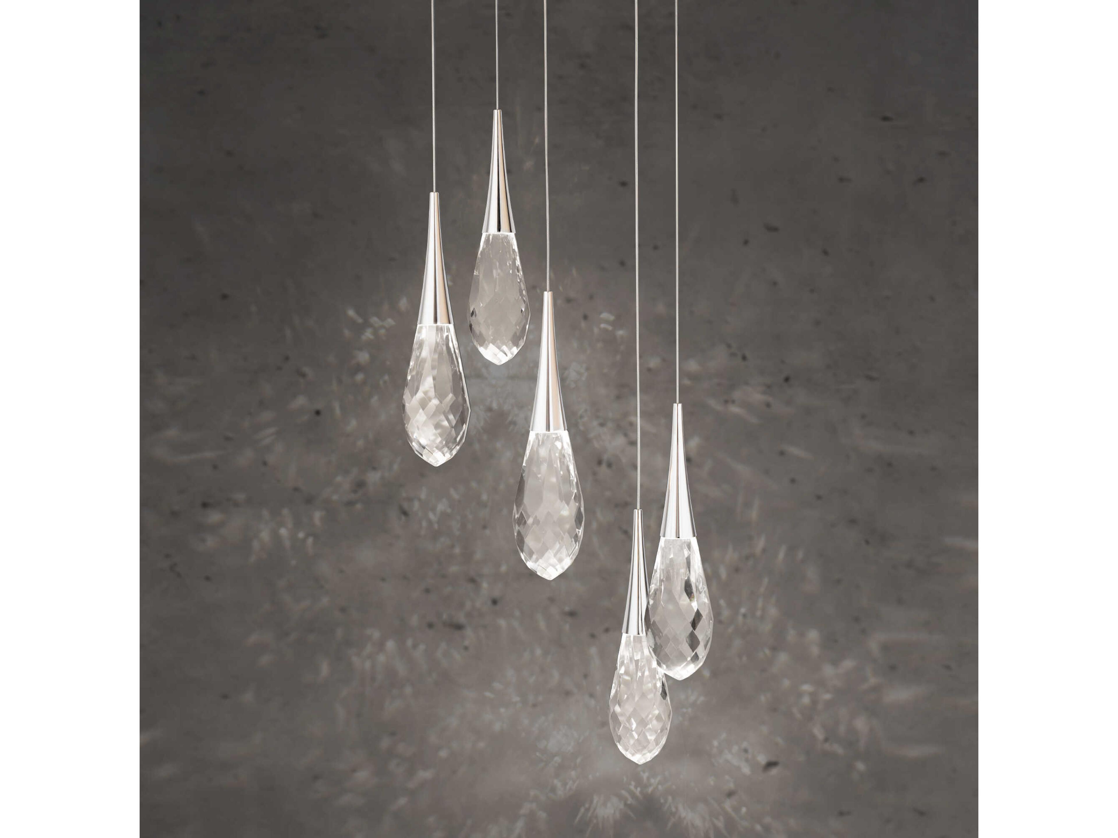 Schonbek Hibiscus 5-Light Polished Nickel Pendant
