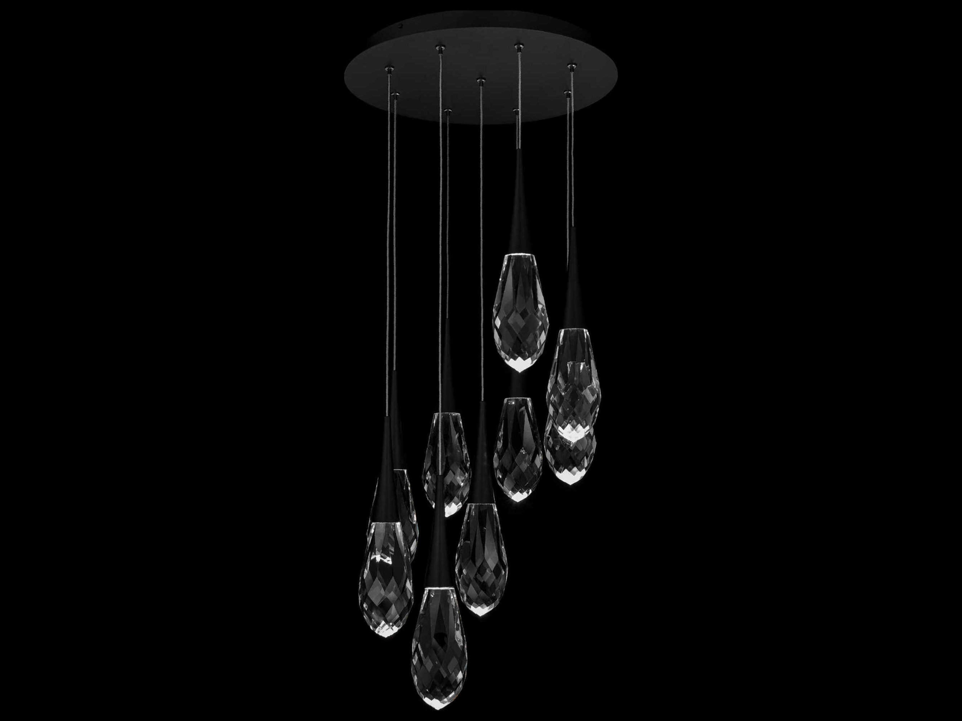 Schonbek Hibiscus 9-Light Black Pendant