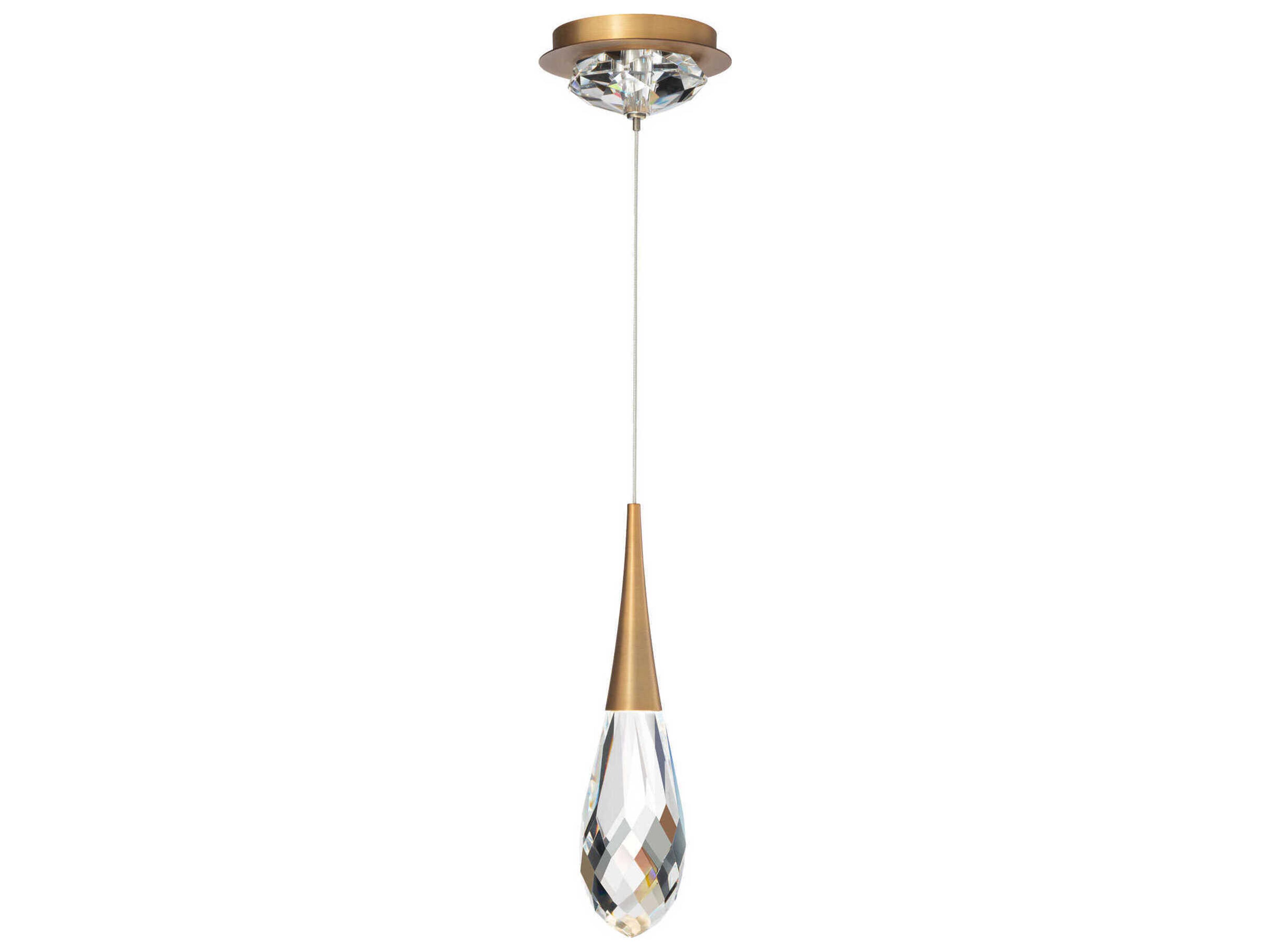 Schonbek Hibiscus 1-Light Aged Brass Mini Pendant