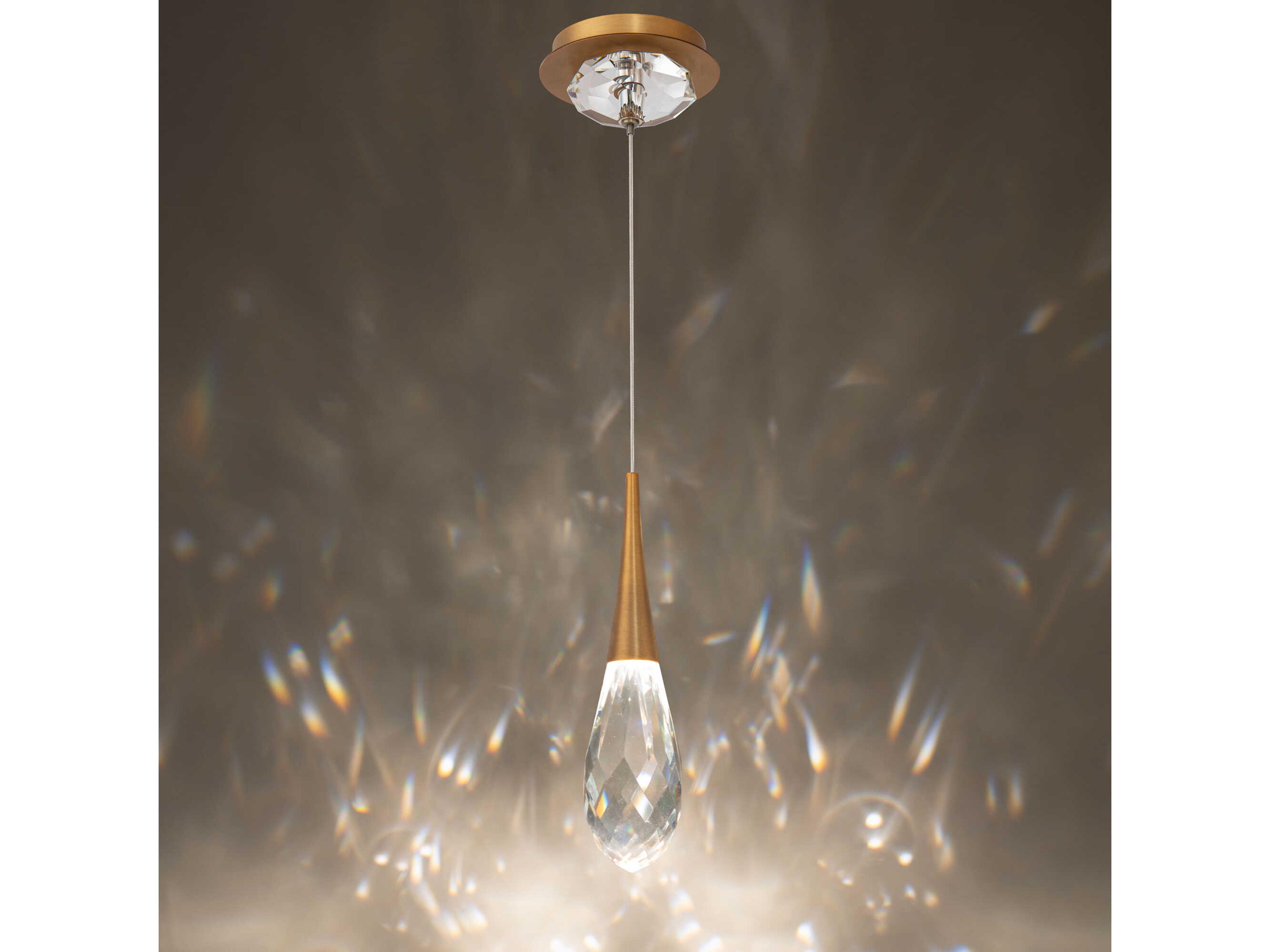 Schonbek Hibiscus 1-Light Aged Brass Mini Pendant