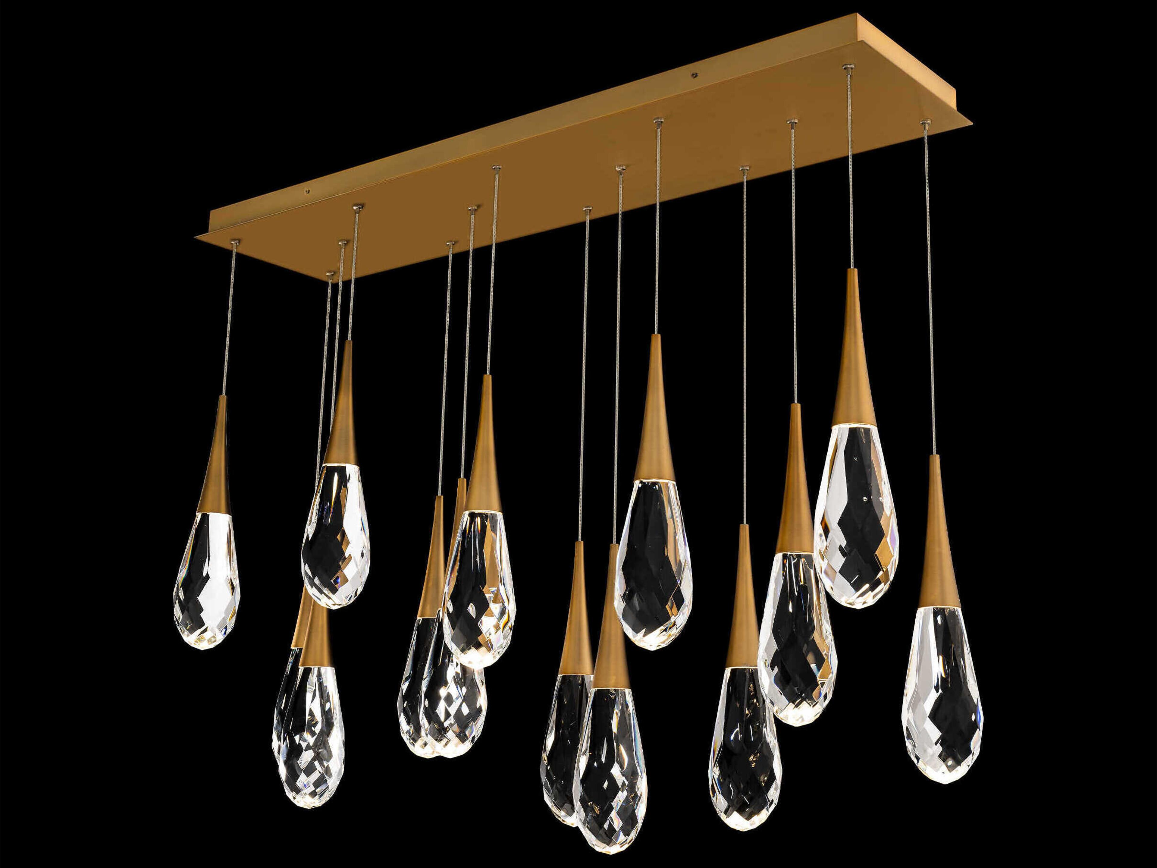 Schonbek Hibiscus 14-Light Aged Brass Island Pendant