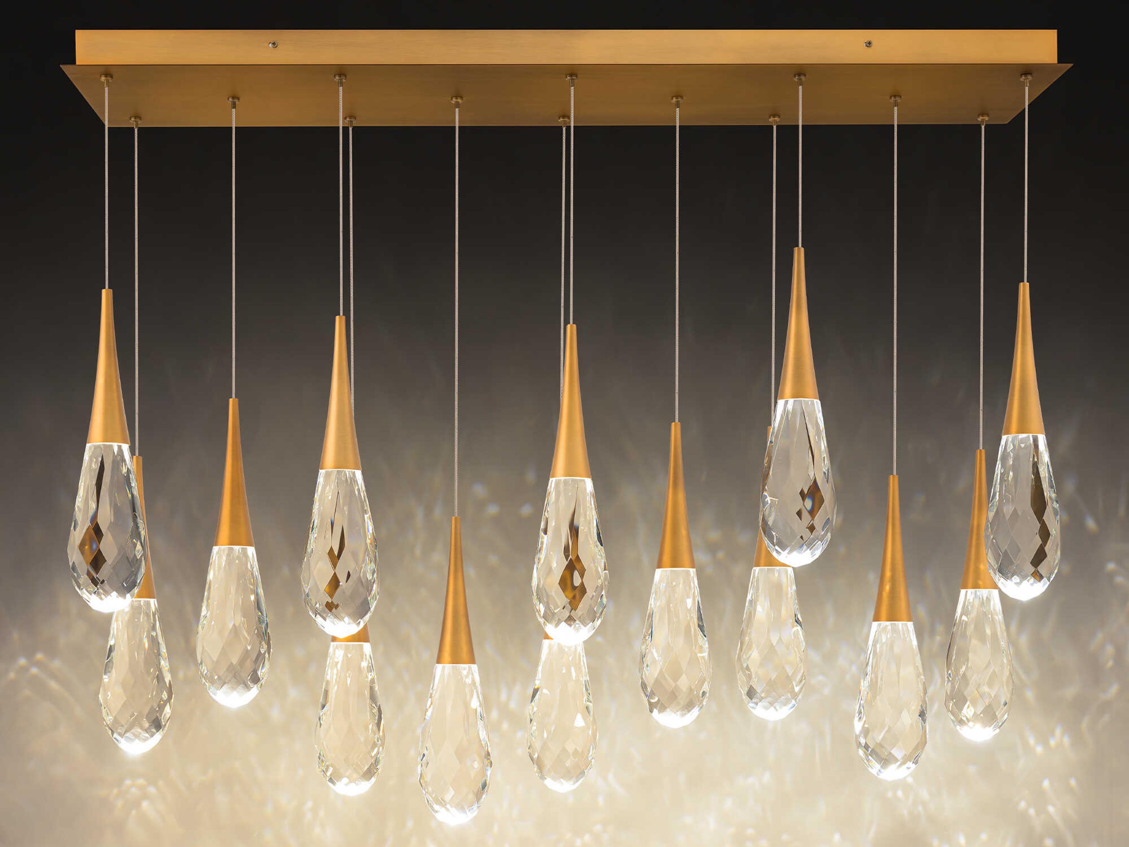 Schonbek Hibiscus 14-Light Aged Brass Island Pendant