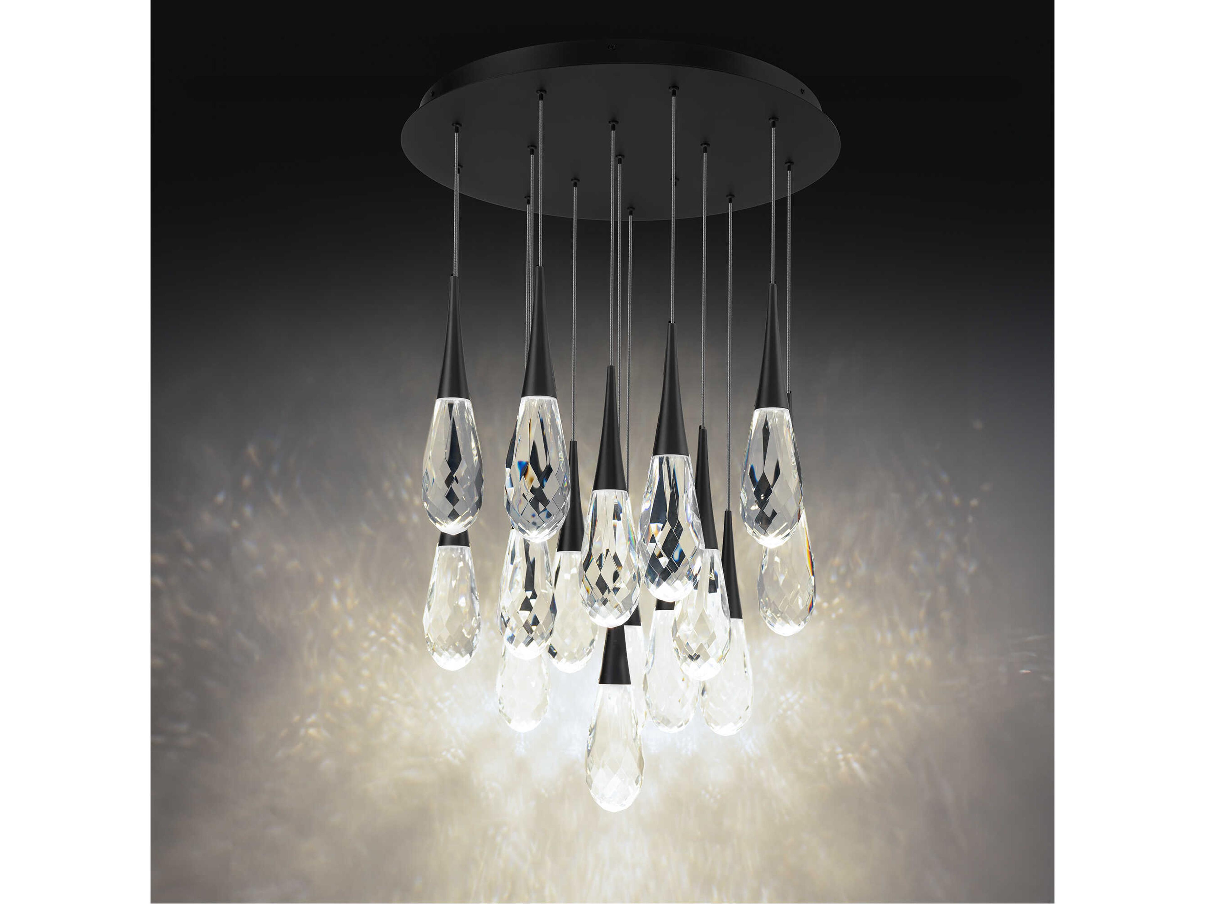Schonbek Hibiscus 15-Light Black Pendant