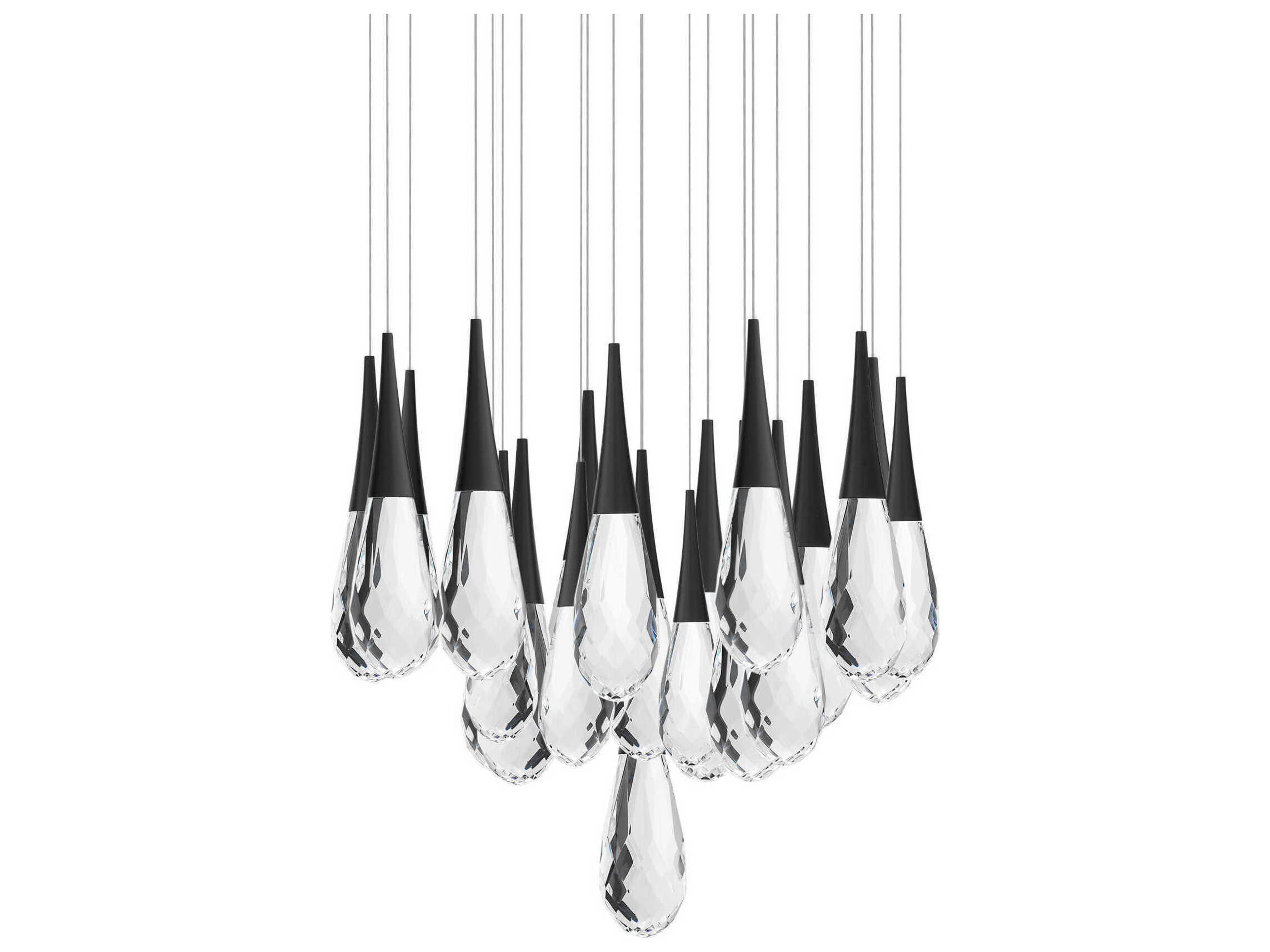 Hibiscus 21-Light Black Pendant