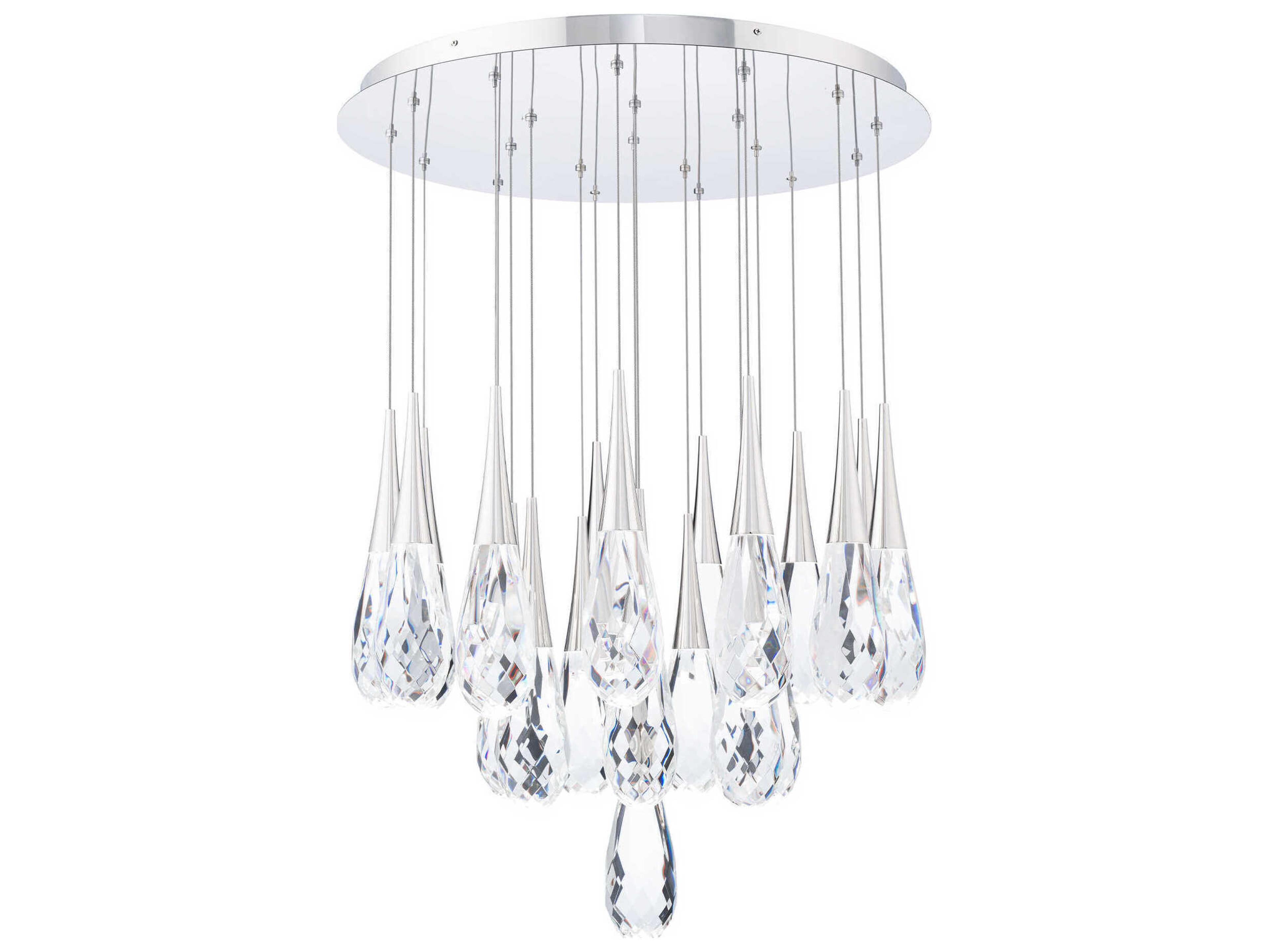 Hibiscus 21-Light Polished Nickel Pendant