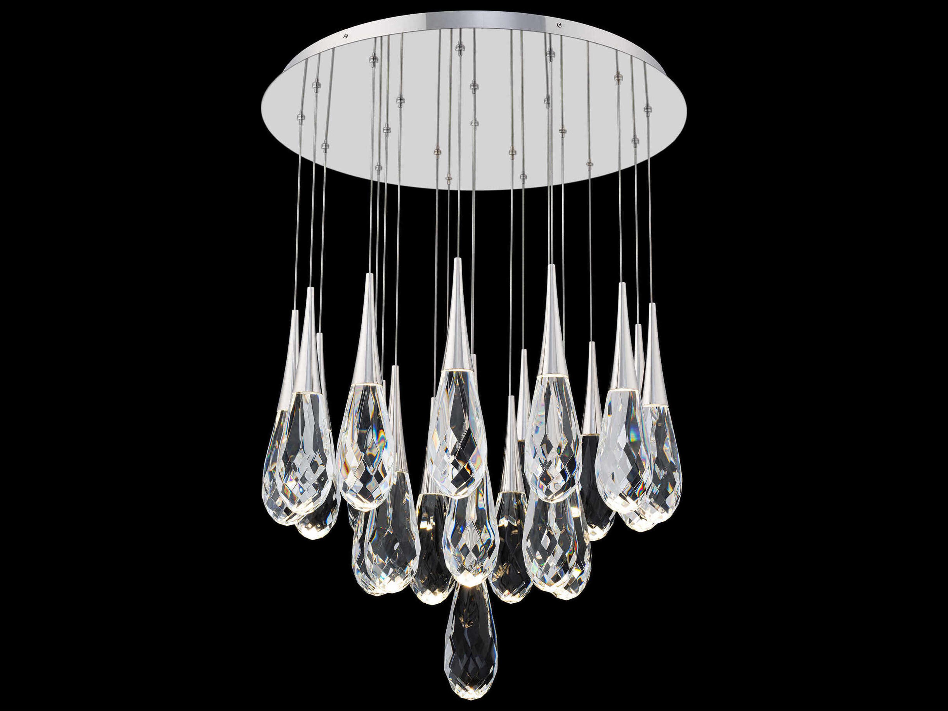 Schonbek Hibiscus 21-Light Polished Nickel Pendant