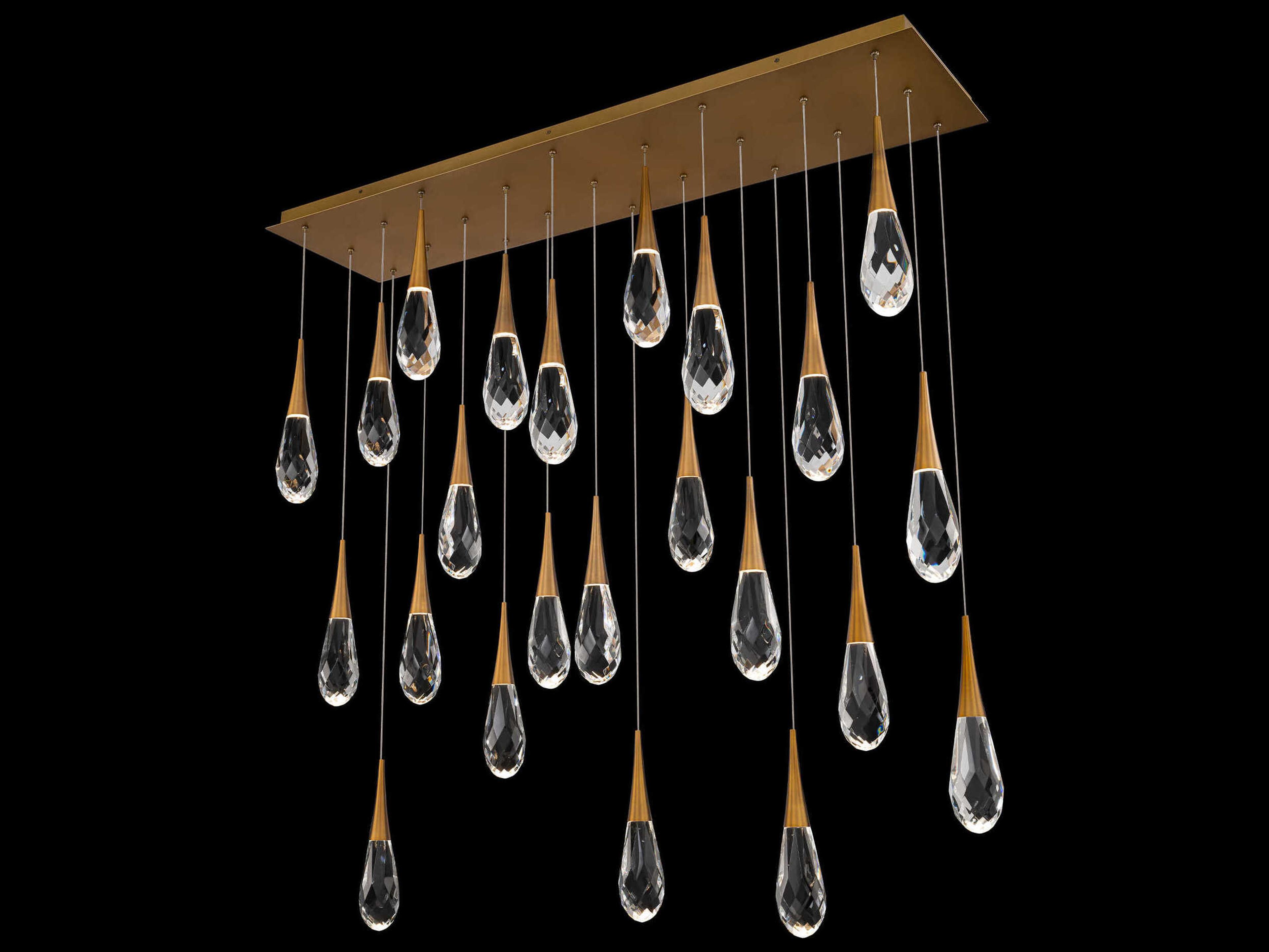 Schonbek Hibiscus 23-Light Aged Brass Island Pendant