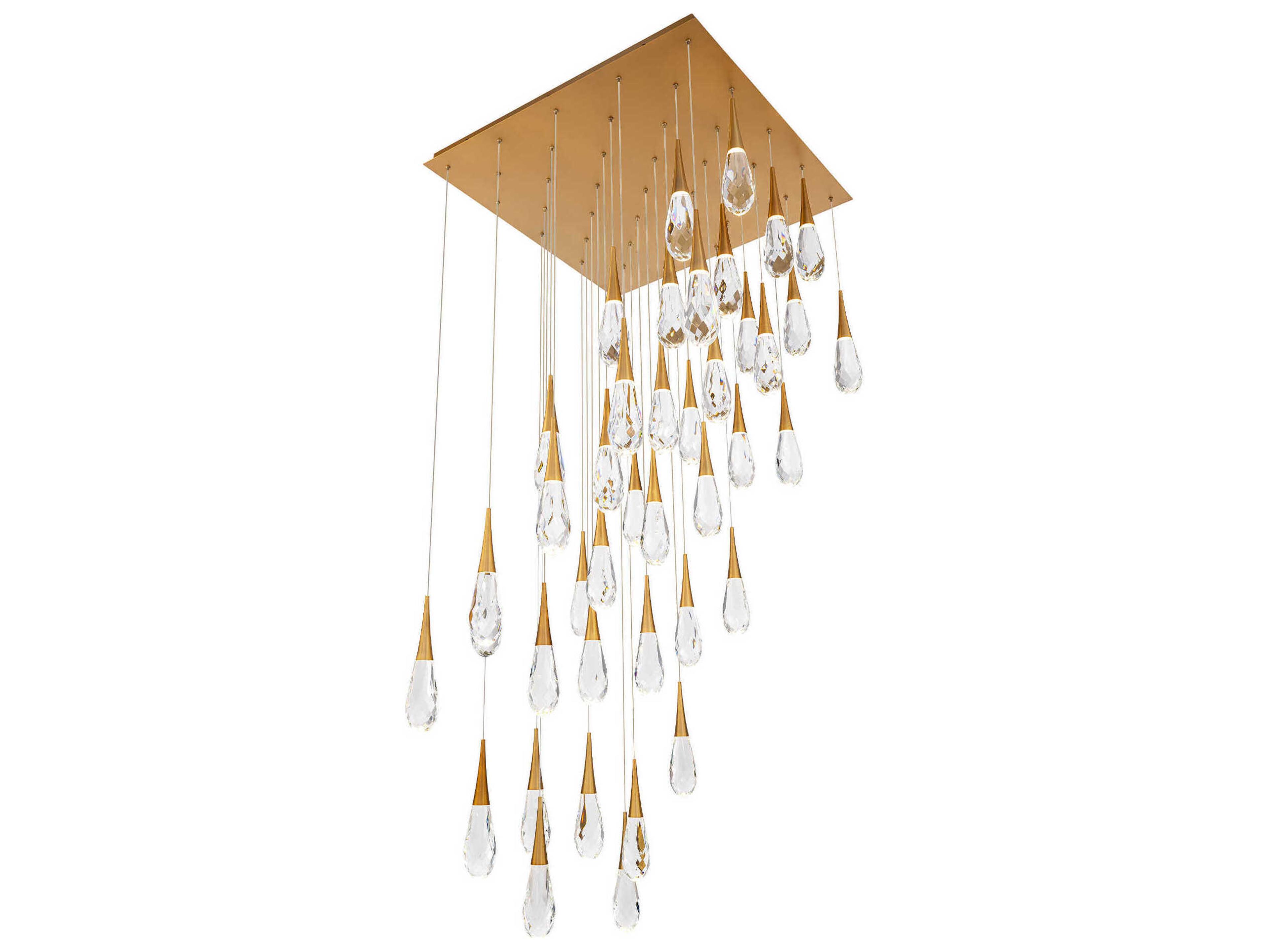 Hibiscus 41-Light Aged Brass Pendant