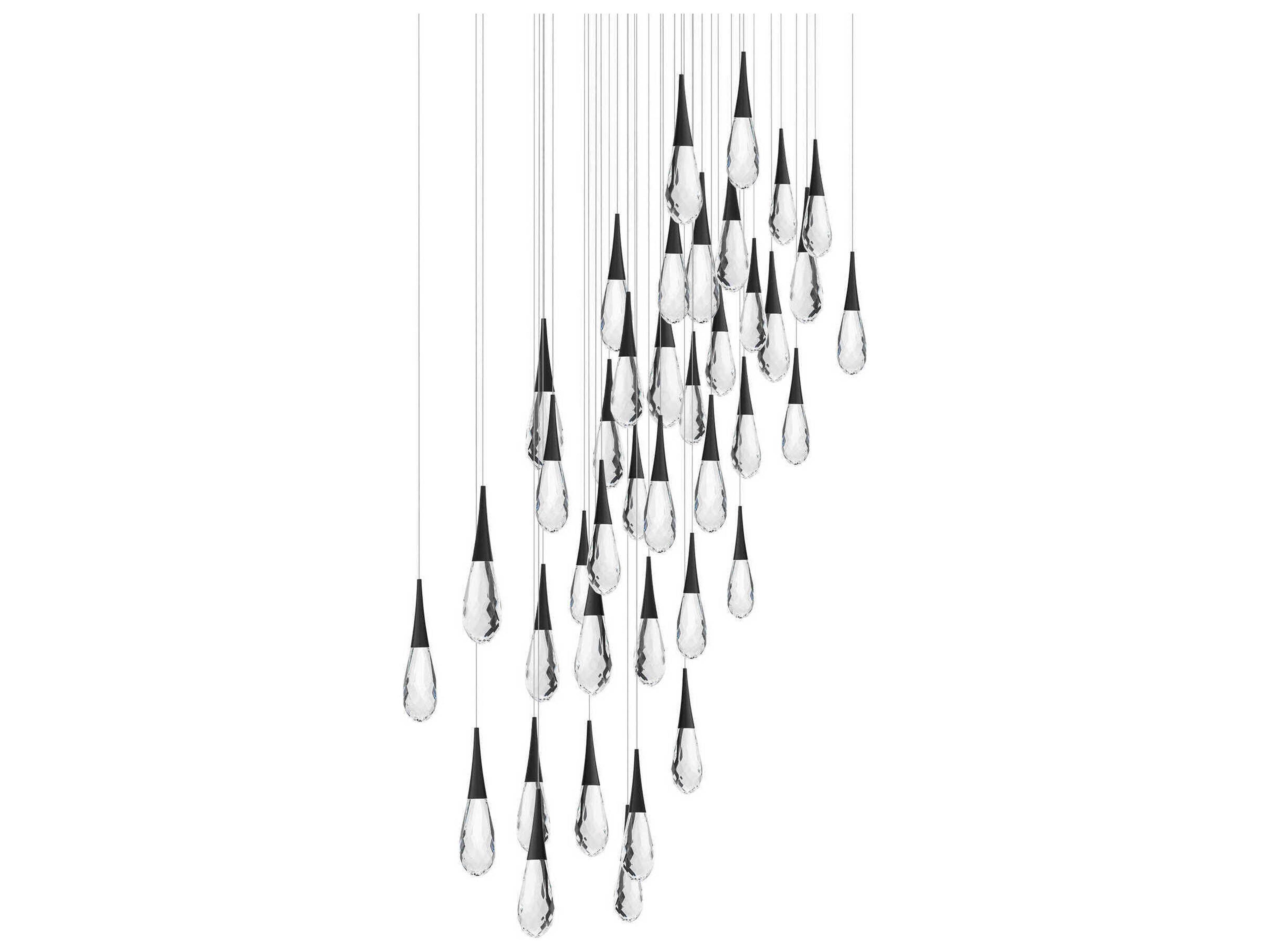 Hibiscus 41-Light Black Pendant